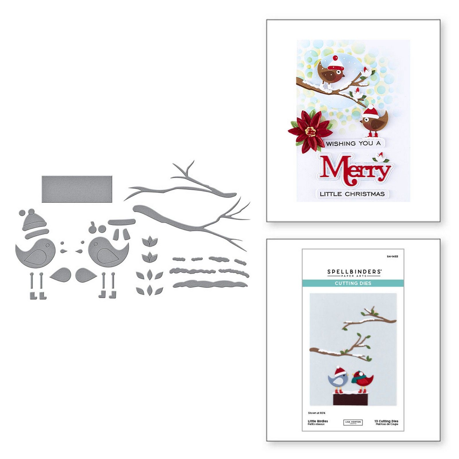Spellbinders • Lisa Horton Fustelle da Taglio Little Birdies 7,34x3,71cm 13pz