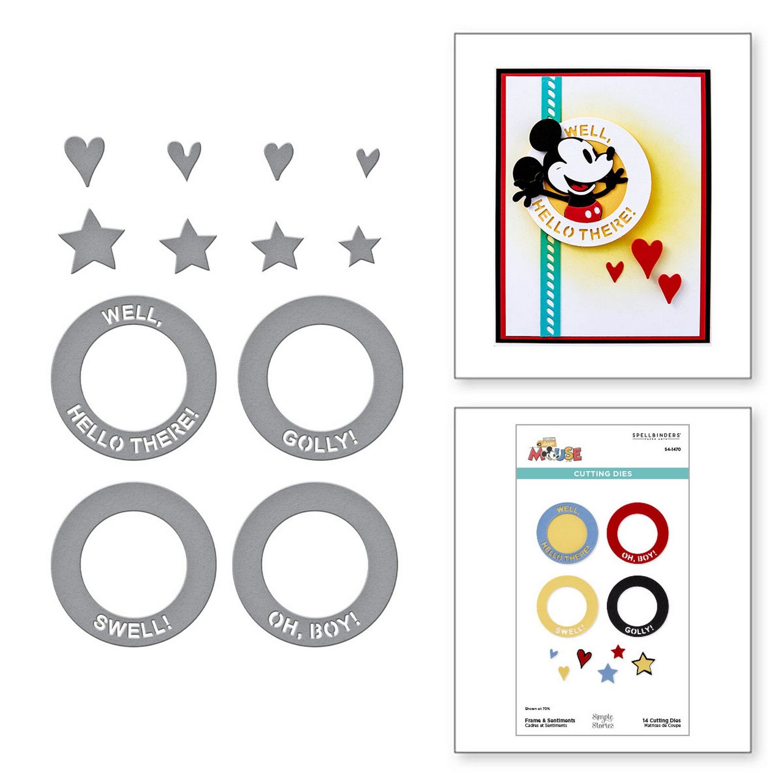 Spellbinders • Fustelle da Taglio Frame & Sentiments Say Cheese Classic Mouse Ø6,3cm 14pz