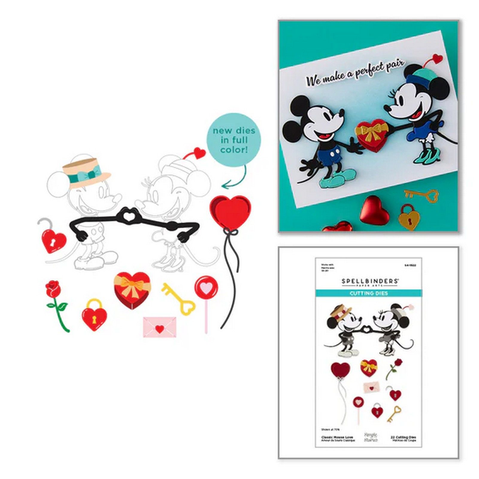 Spellbinders • Fustelle da Taglio Classic Mouse Love Set 1,3-6,9cm 22pz
