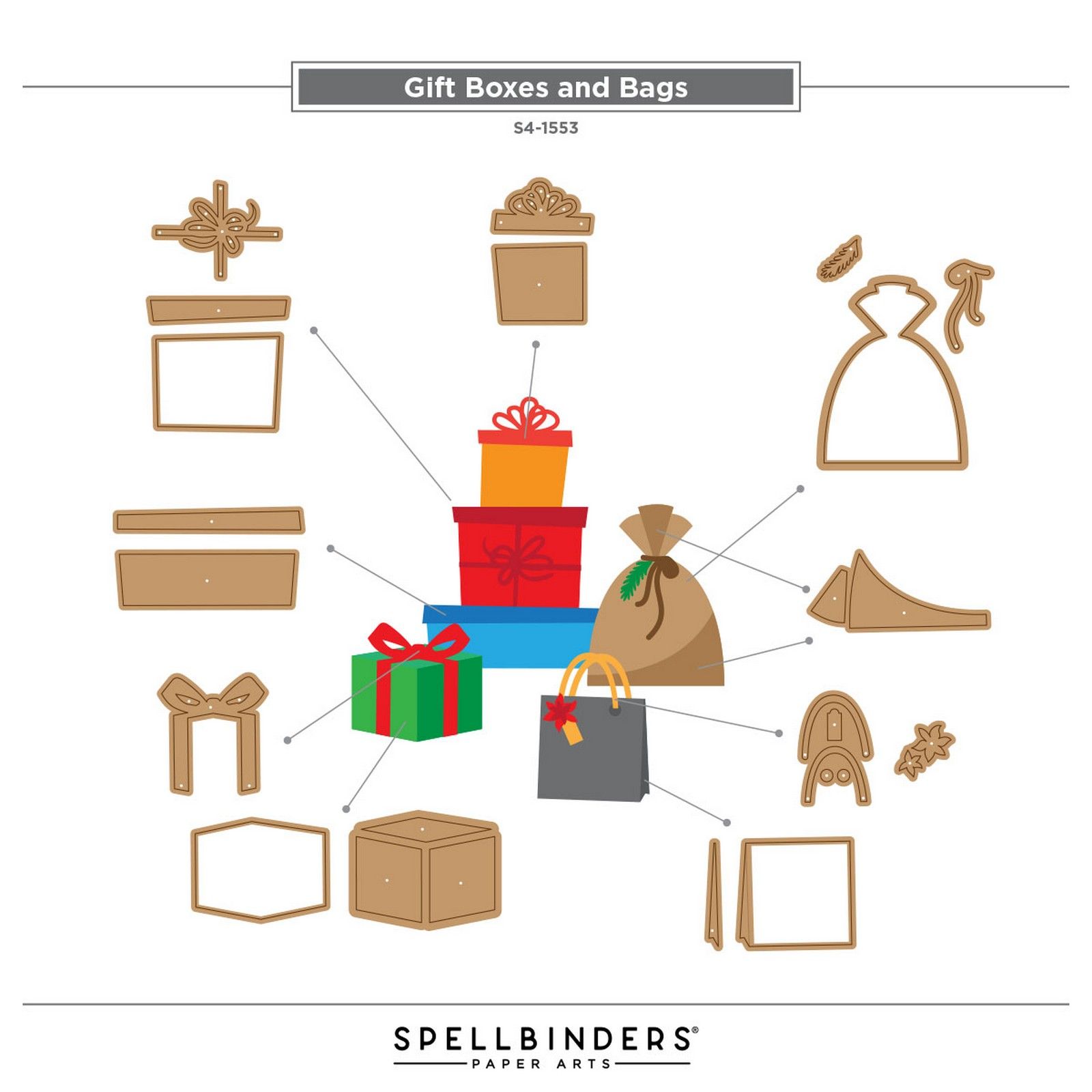 Spellbinders • Gift Boxes and Bags Etched Dies by Lisa Horton