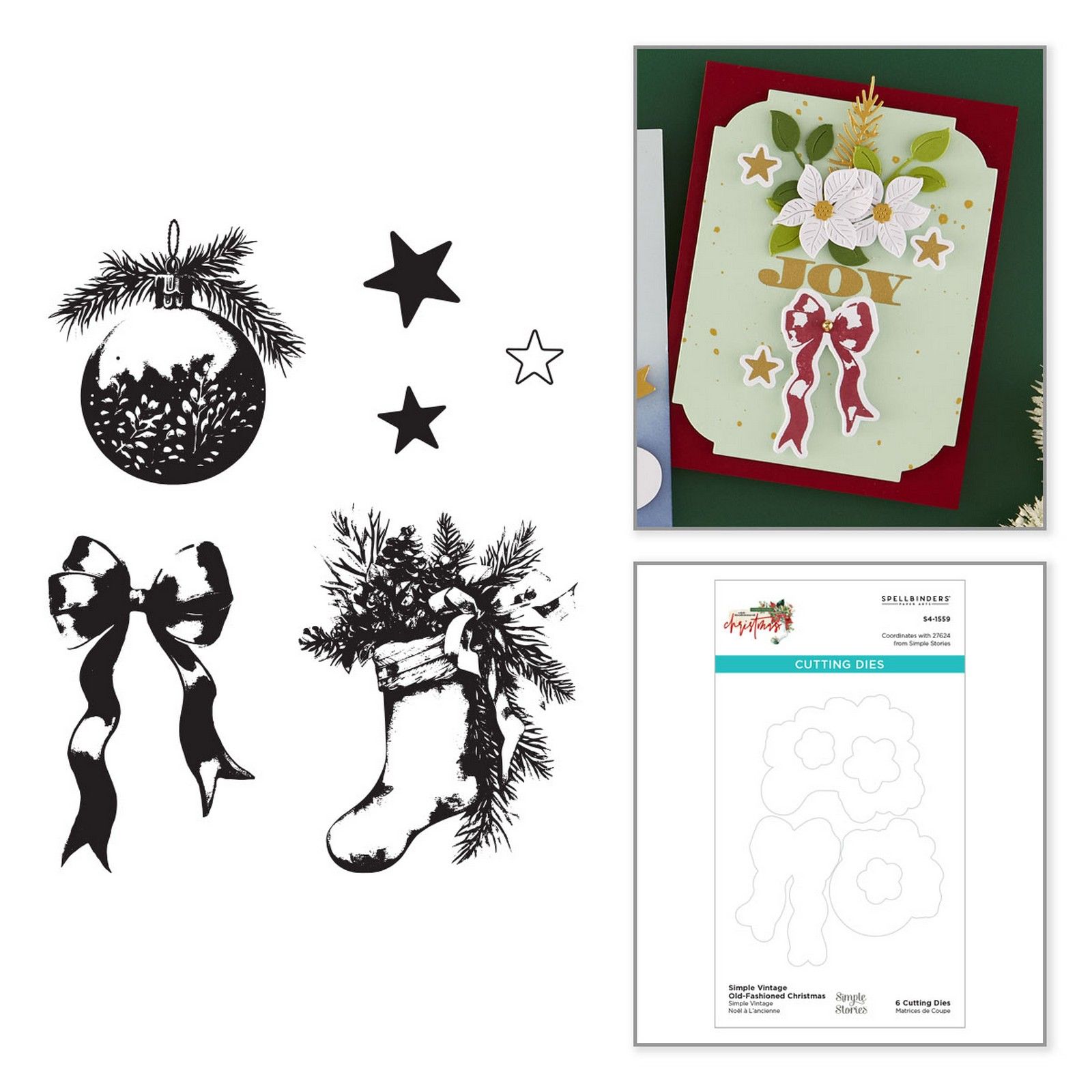 Spellbinders • Etched Dies Simple Vintage Old-Fashioned Christmas