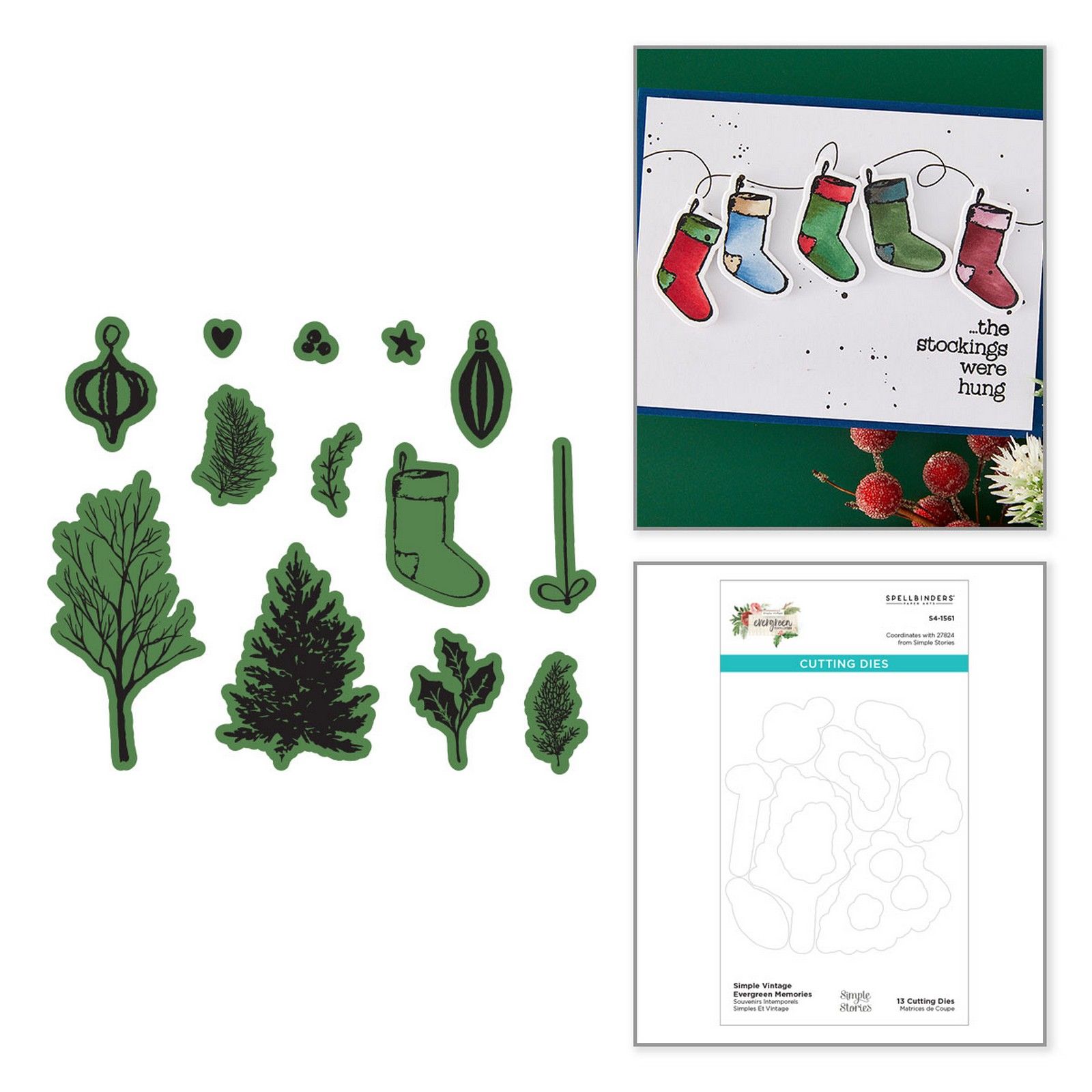 Spellbinders • Etched Dies Simple Vintage Evergreen Memories