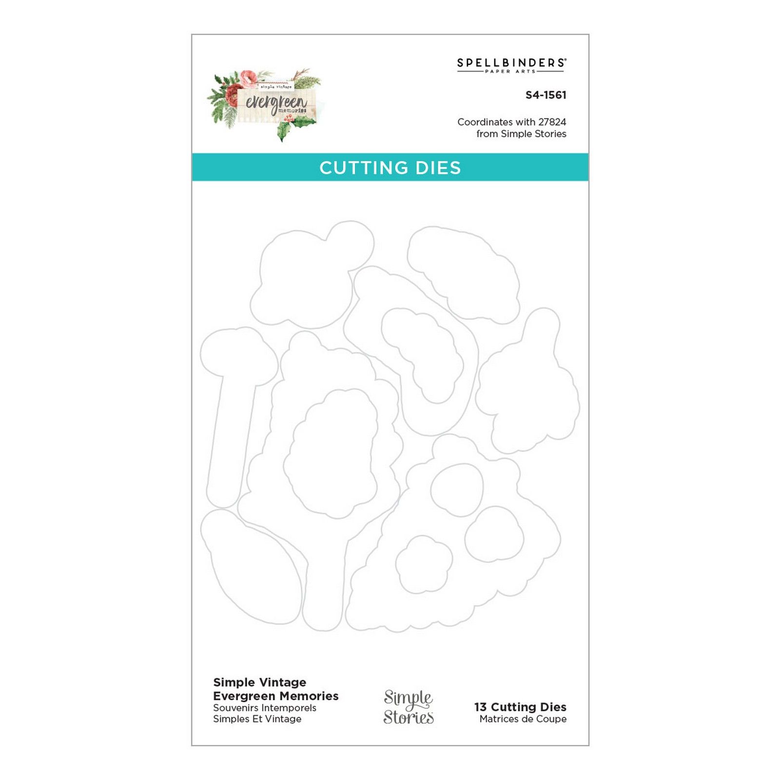 Spellbinders • Etched Dies Simple Vintage Evergreen Memories
