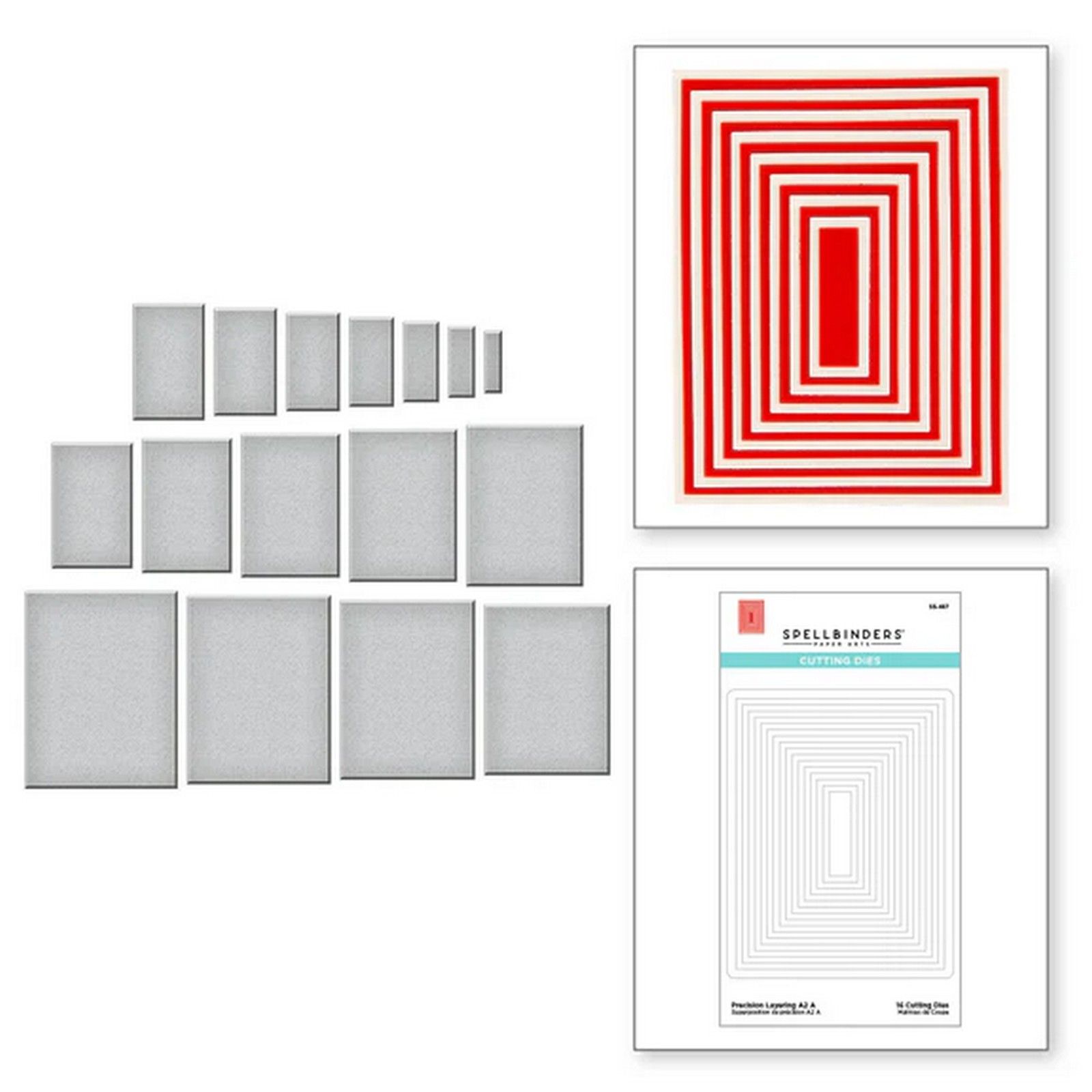 Spellbinders • Set Fustelle da Taglio Precision Layering A2 A 10,8x13cm 16pz