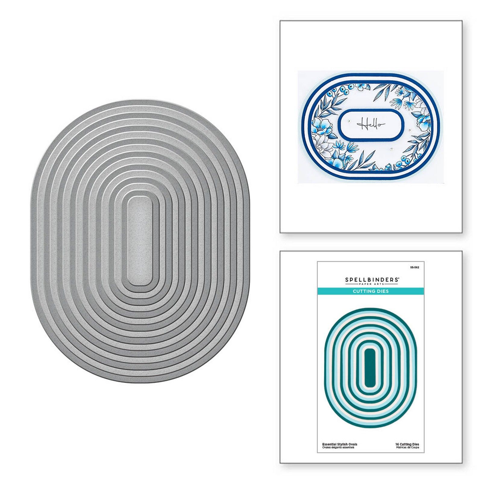 Spellbinders • Fustelle da Taglio Essential Stylish Ovals 1,3-14cm 16pz