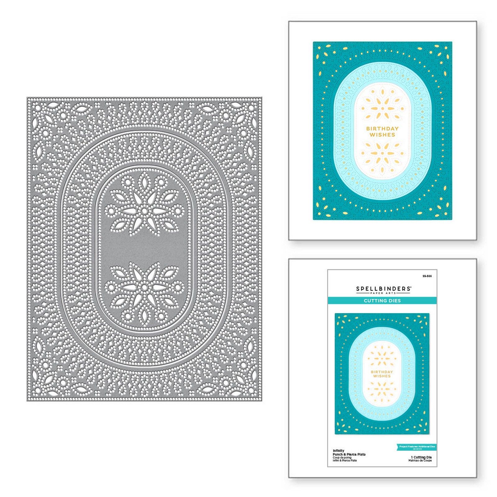 Spellbinders • Infinity Fustella da Taglio Punch & Pierce Plate 10,8x14cm