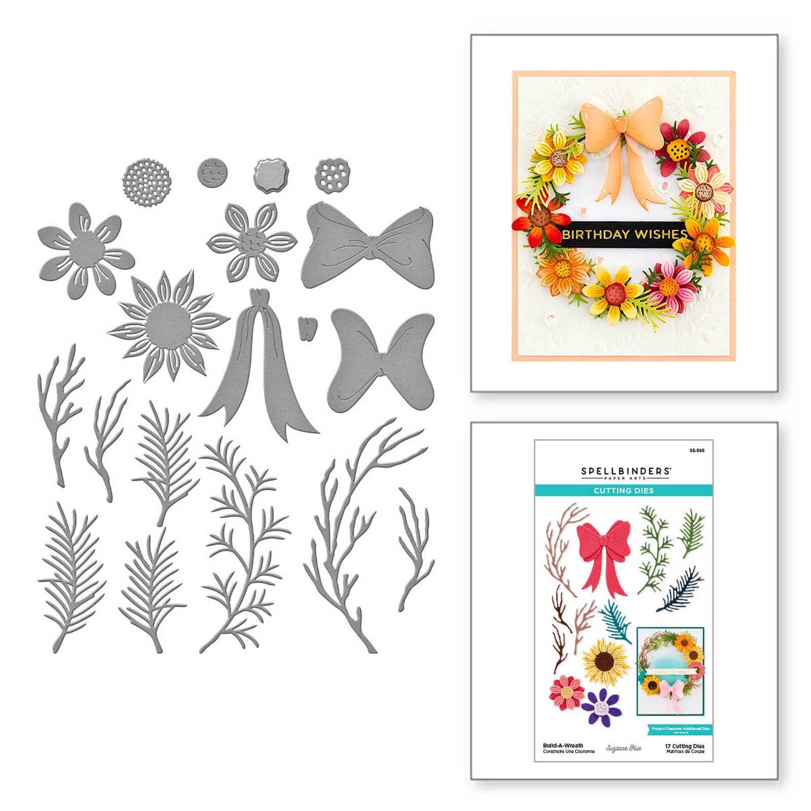 Spellbinders • Fustelle da Taglio Sottili Build-A-Wreath Set 4,6x6,6cm 17pz