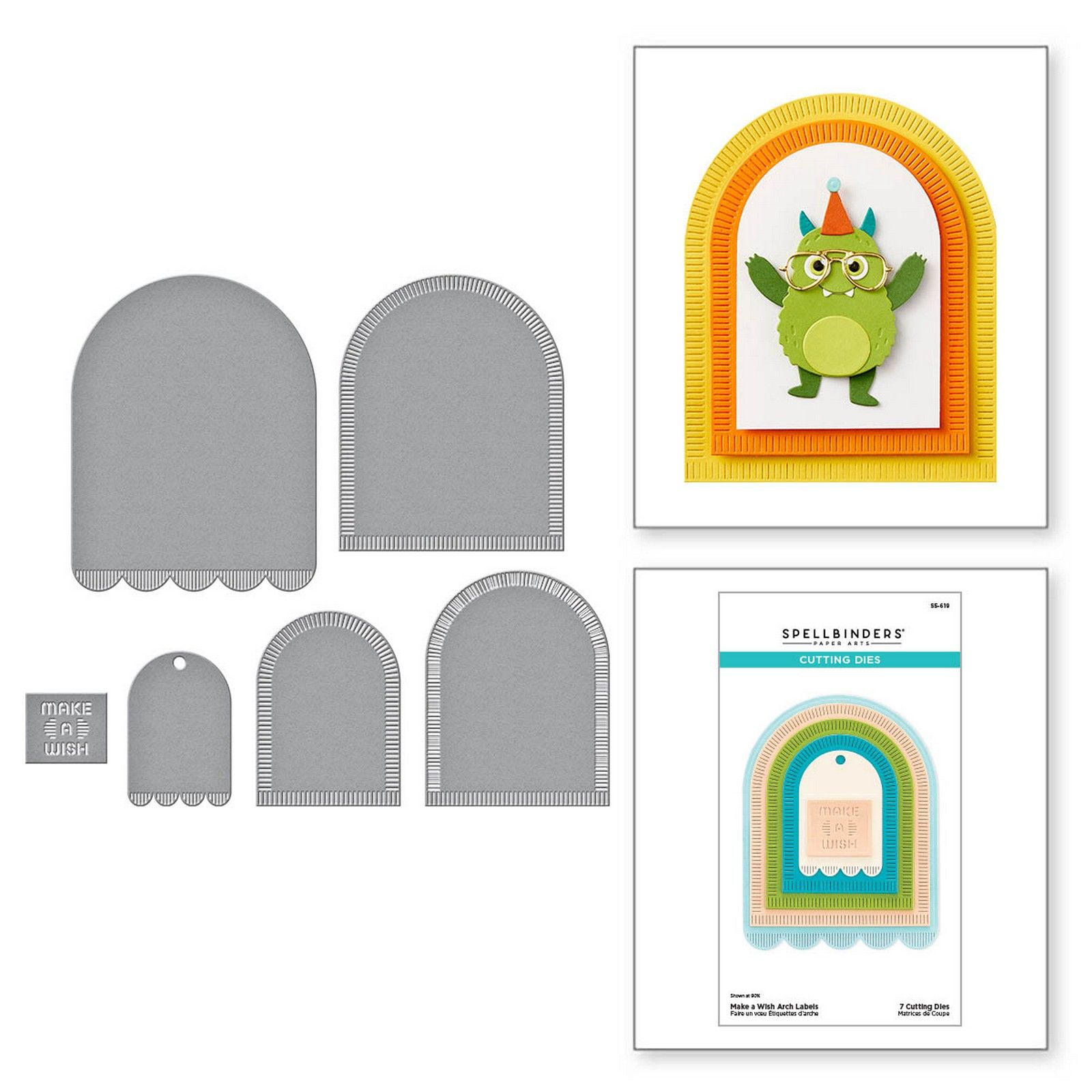 Spellbinders • Fustelle da Taglio Make a Wish Arch Labels 10,8x14cm 7pz