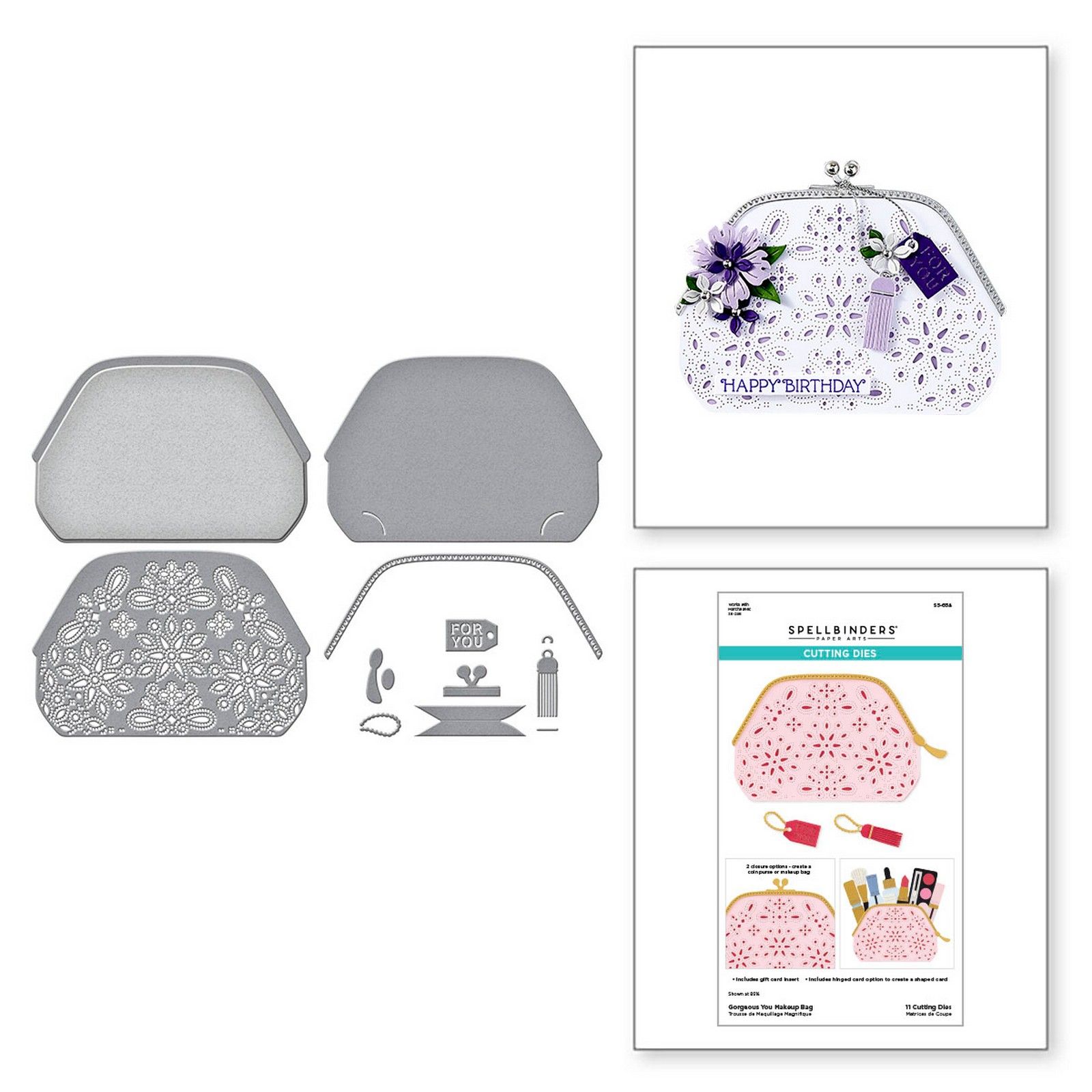 Spellbinders • Fustelle da Taglio Gorgeous You Makeup Bag 12,4x9,5cm 11pz