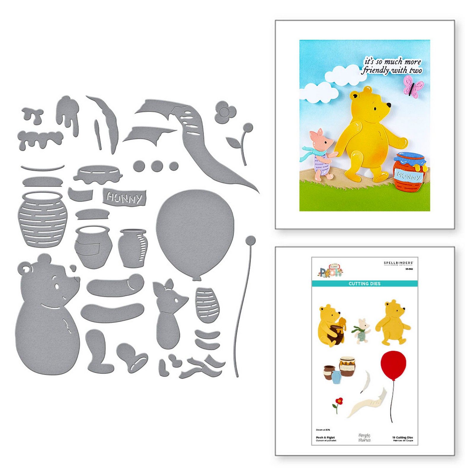 Spellbinders • Set Fustelle da Taglio Pooh & Piglet 5,8x7,8cm 19pz
