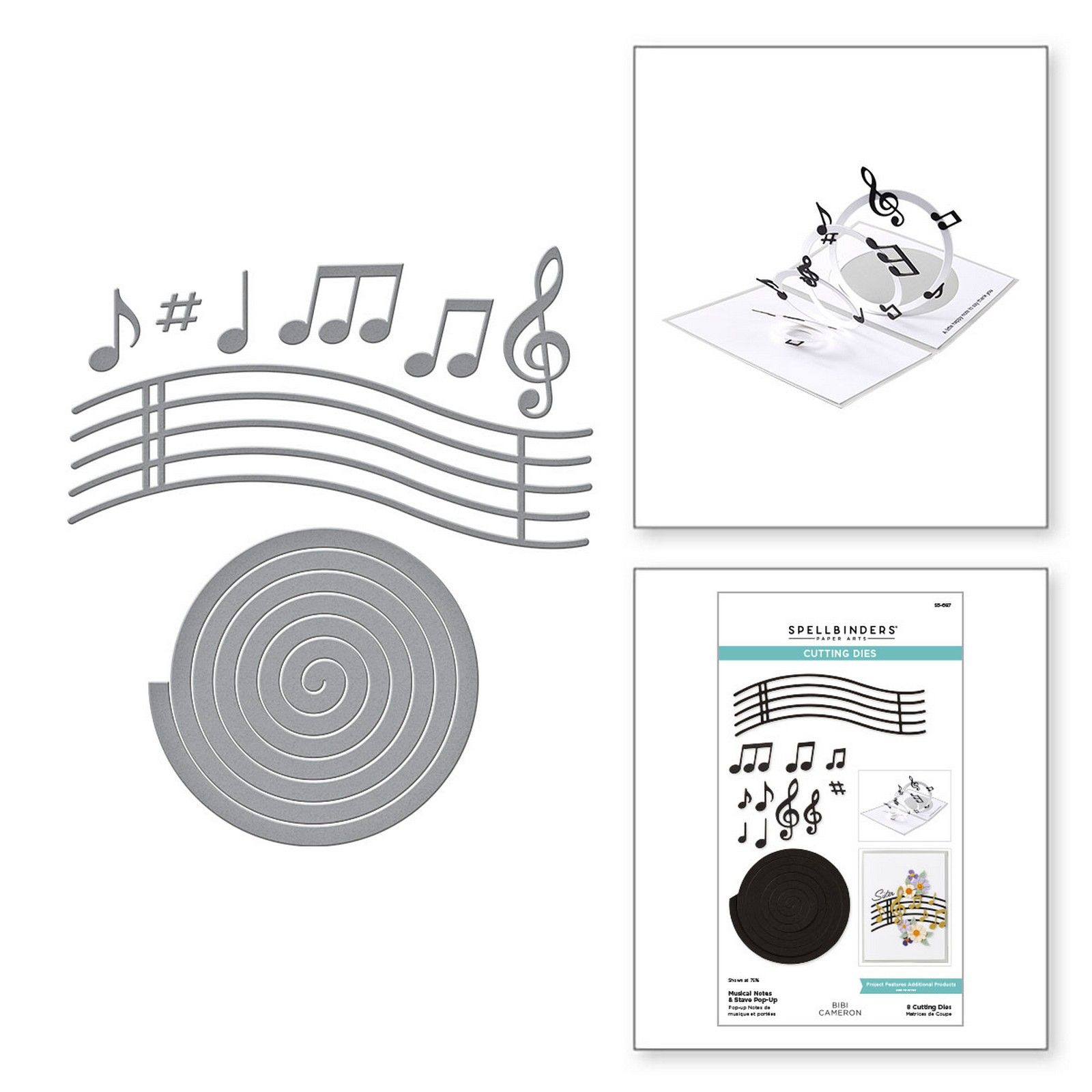 Spellbinders • Set Fustelle da Taglio Note Musicali & Pentagramma Pop-Up Staff 14,4x5cm 8pz