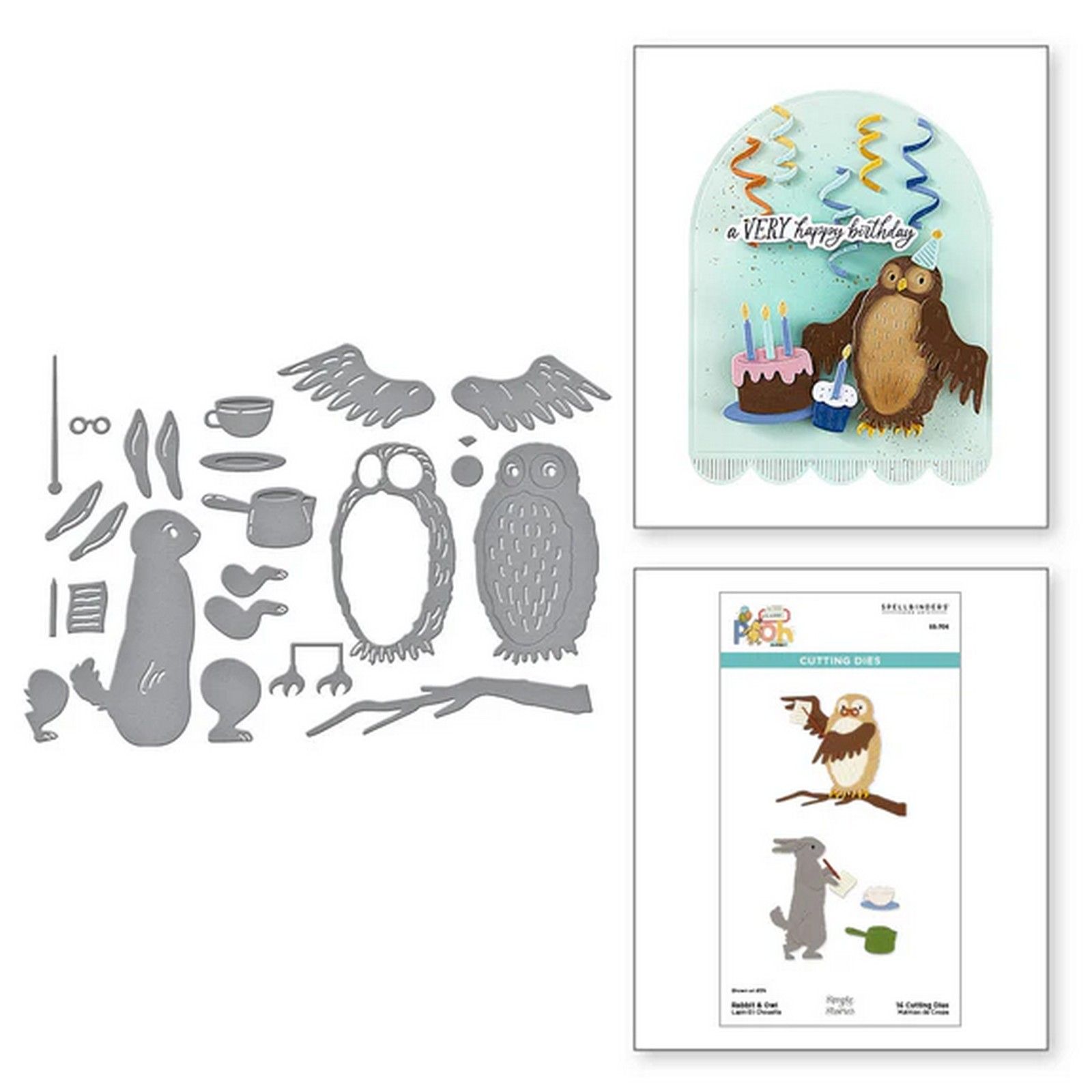 Spellbinders • Set Fustelle da Taglio Rabbit & Owl 4,4x9,2cm & 3,5x6,4cm 18pz