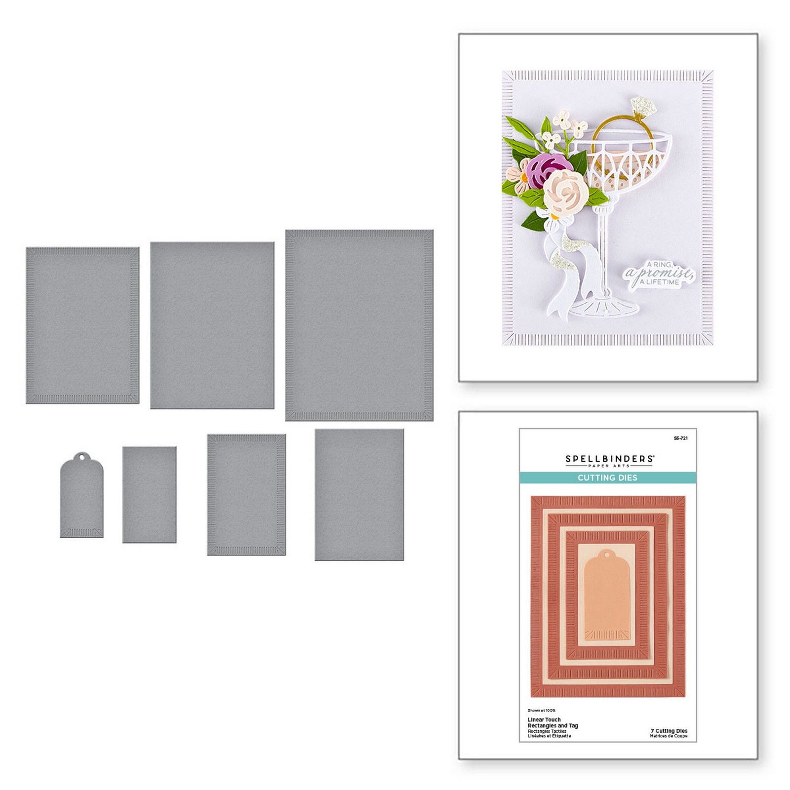 Spellbinders • Fustelle da Taglio Linear Touch Rettangoli & Tag 10,8–3,2cm 7pz