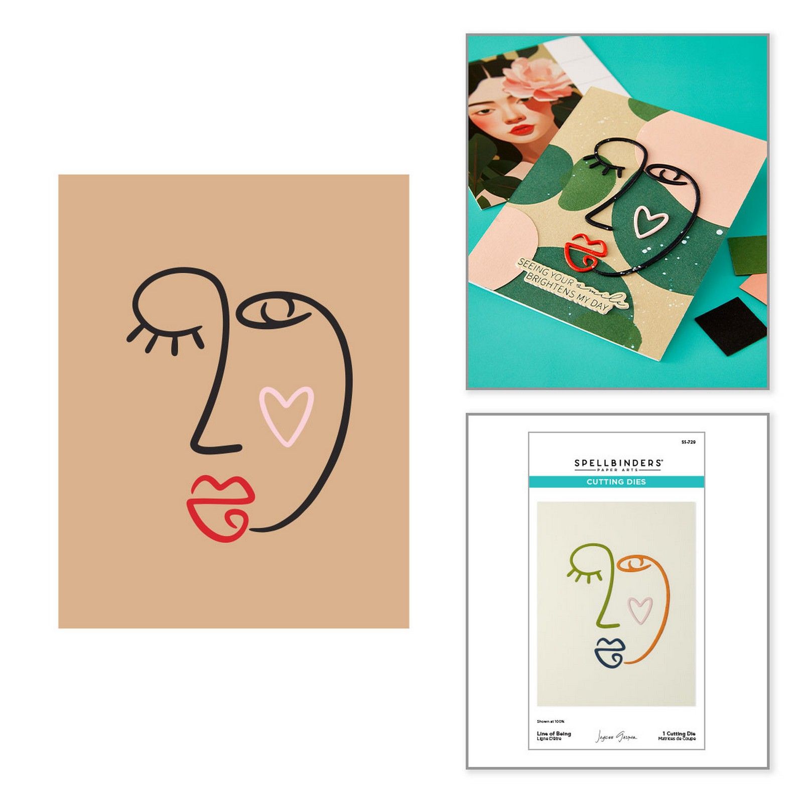 Spellbinders • Fustella da Taglio Line of Being 10,8x14cm Ritratto Astratto
