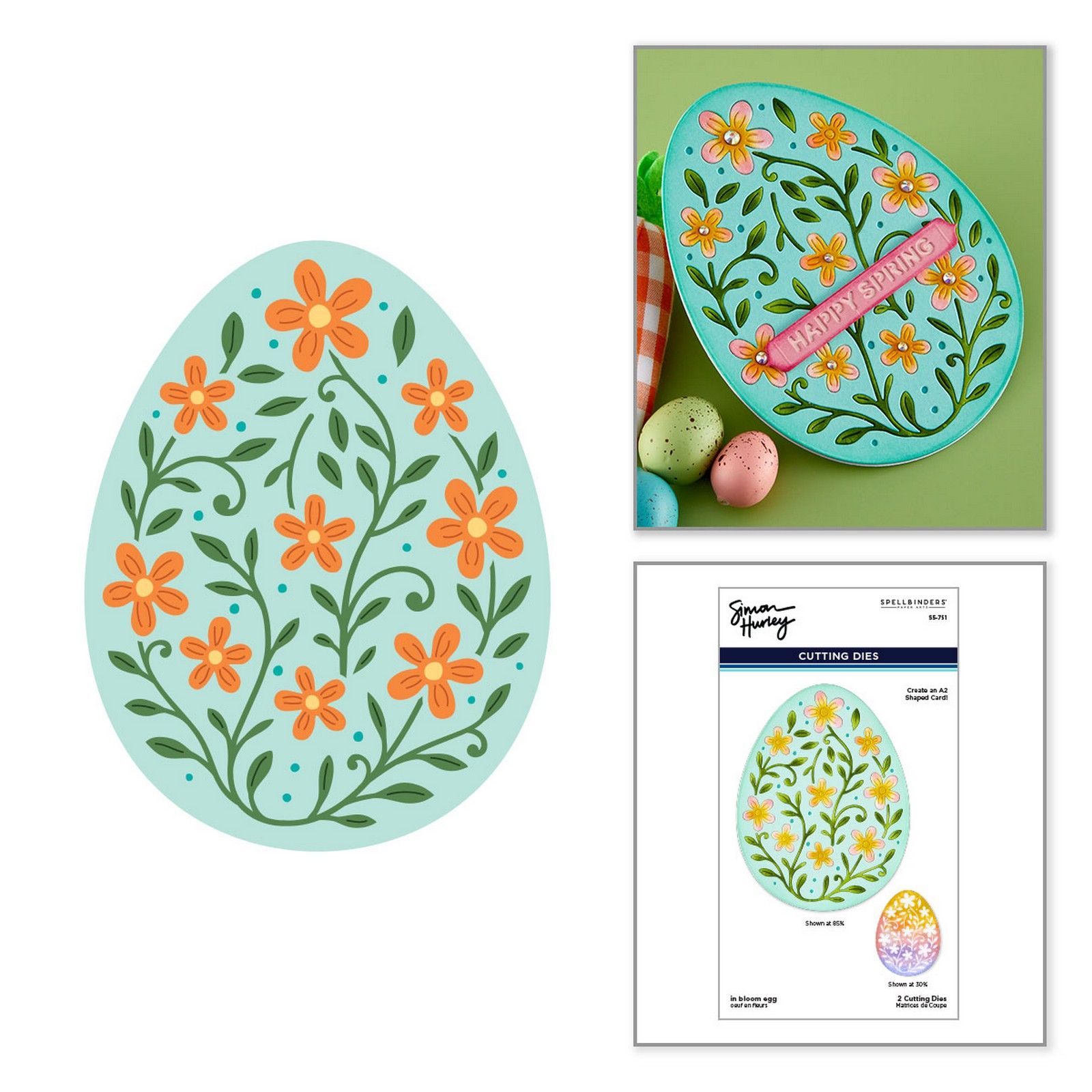 Spellbinders • Fustelle da Taglio In Bloom Egg 10,5x13,7cm 2pz