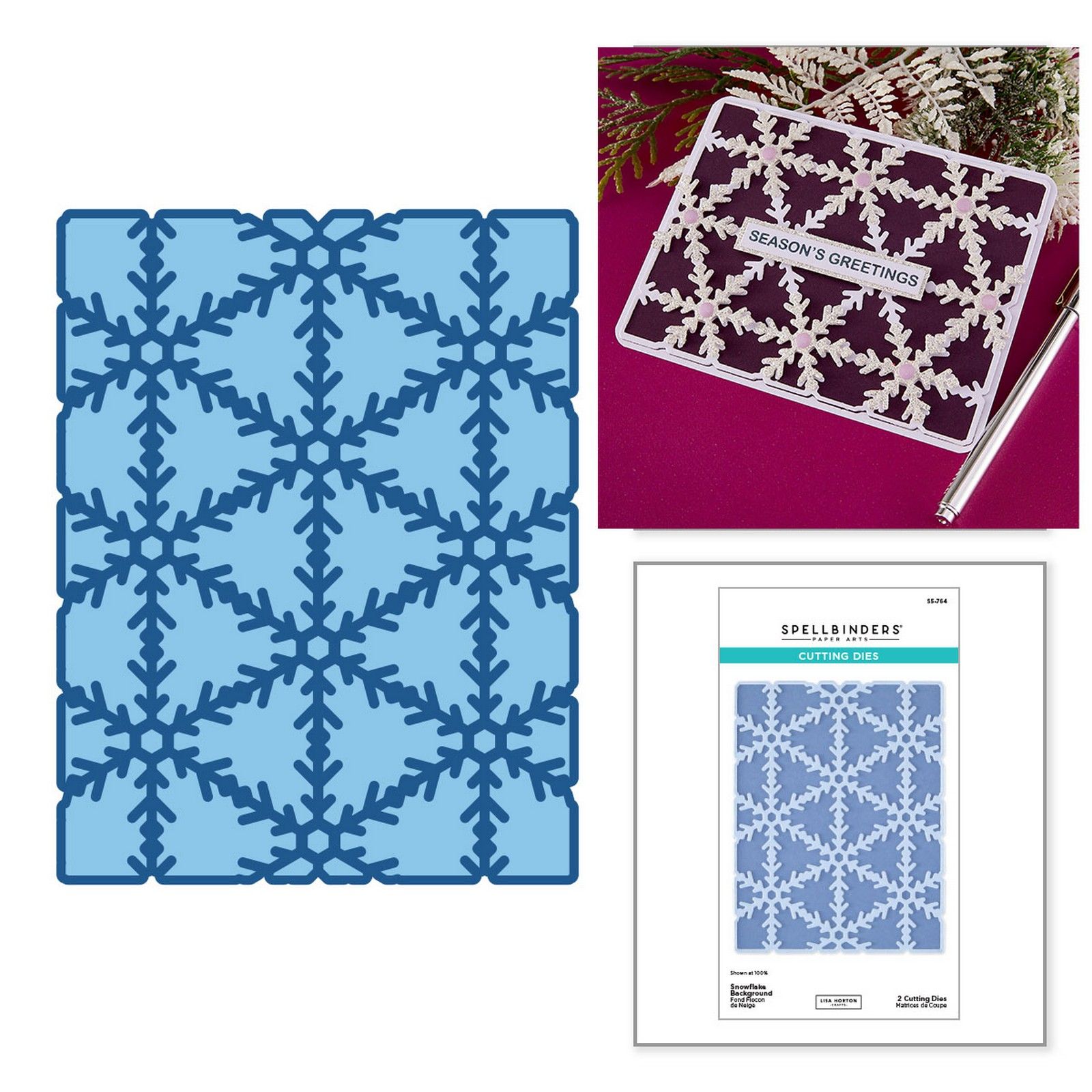 Spellbinders • Snowflake Background Etched Dies by Lisa Horton