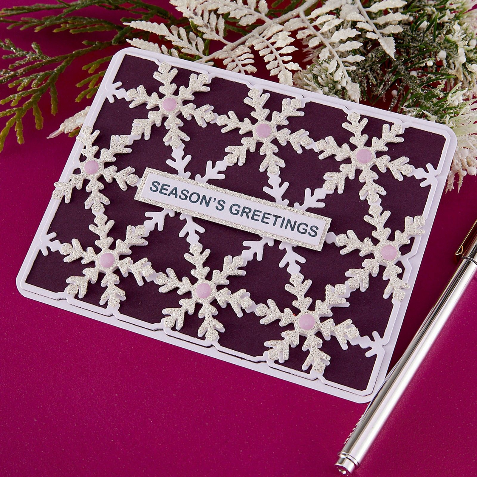 Spellbinders • Snowflake Background Etched Dies by Lisa Horton