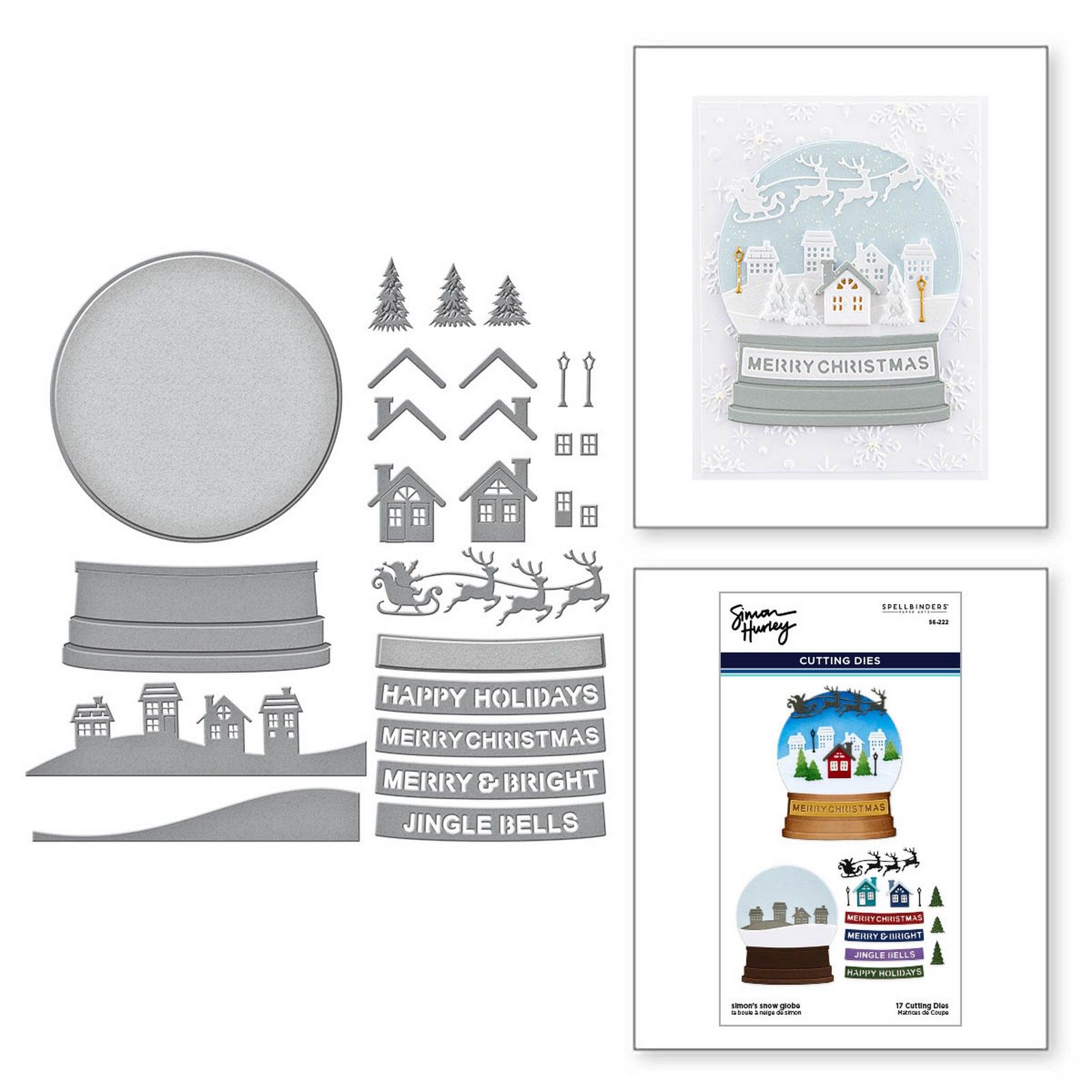 Spellbinders • Simon Hurley Set Fustelle da Taglio Snow Globe Ø8,9cm 17pz