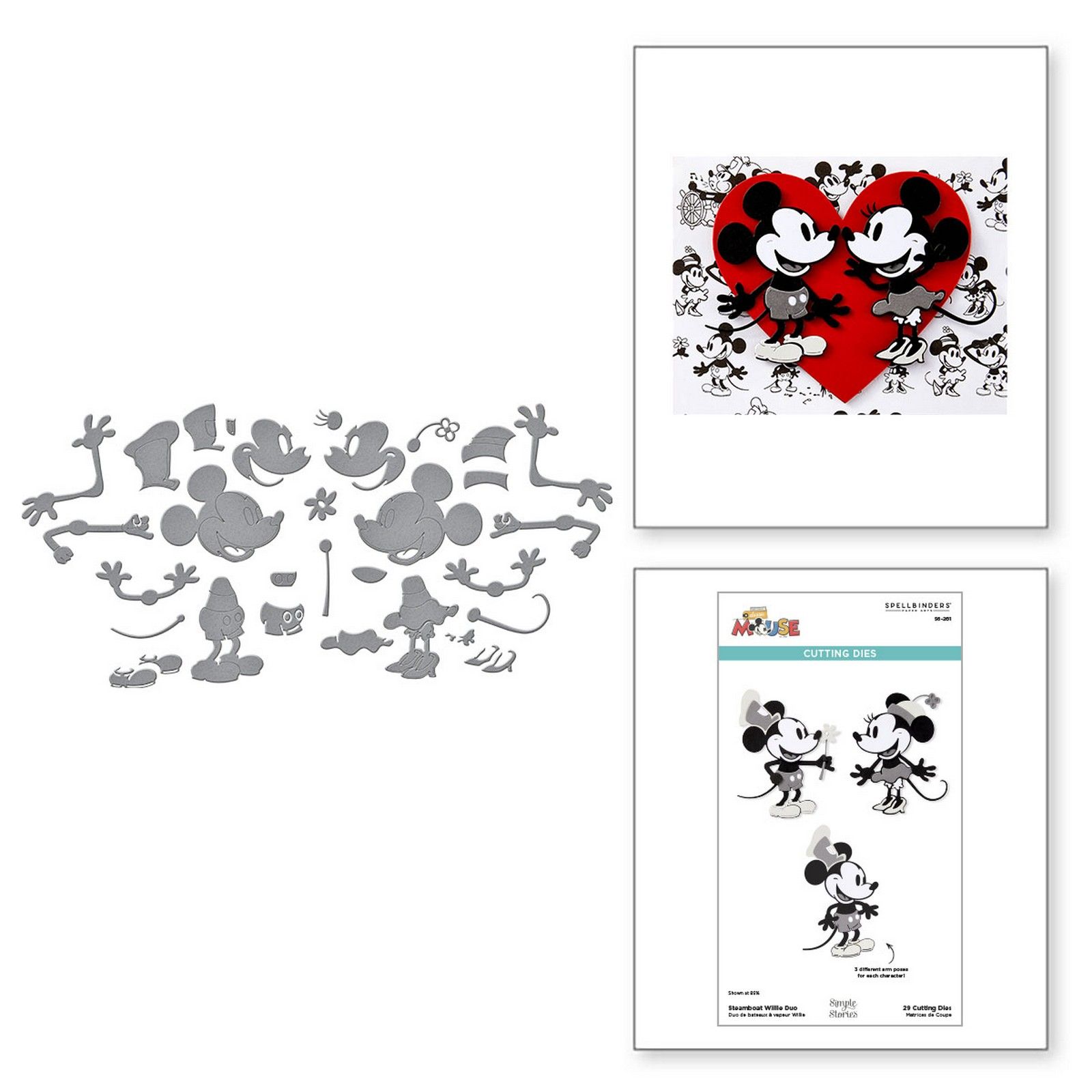 Spellbinders • Troqueles de Corte Steamboat Willie Duo 0,9-5,6cm 29uds
