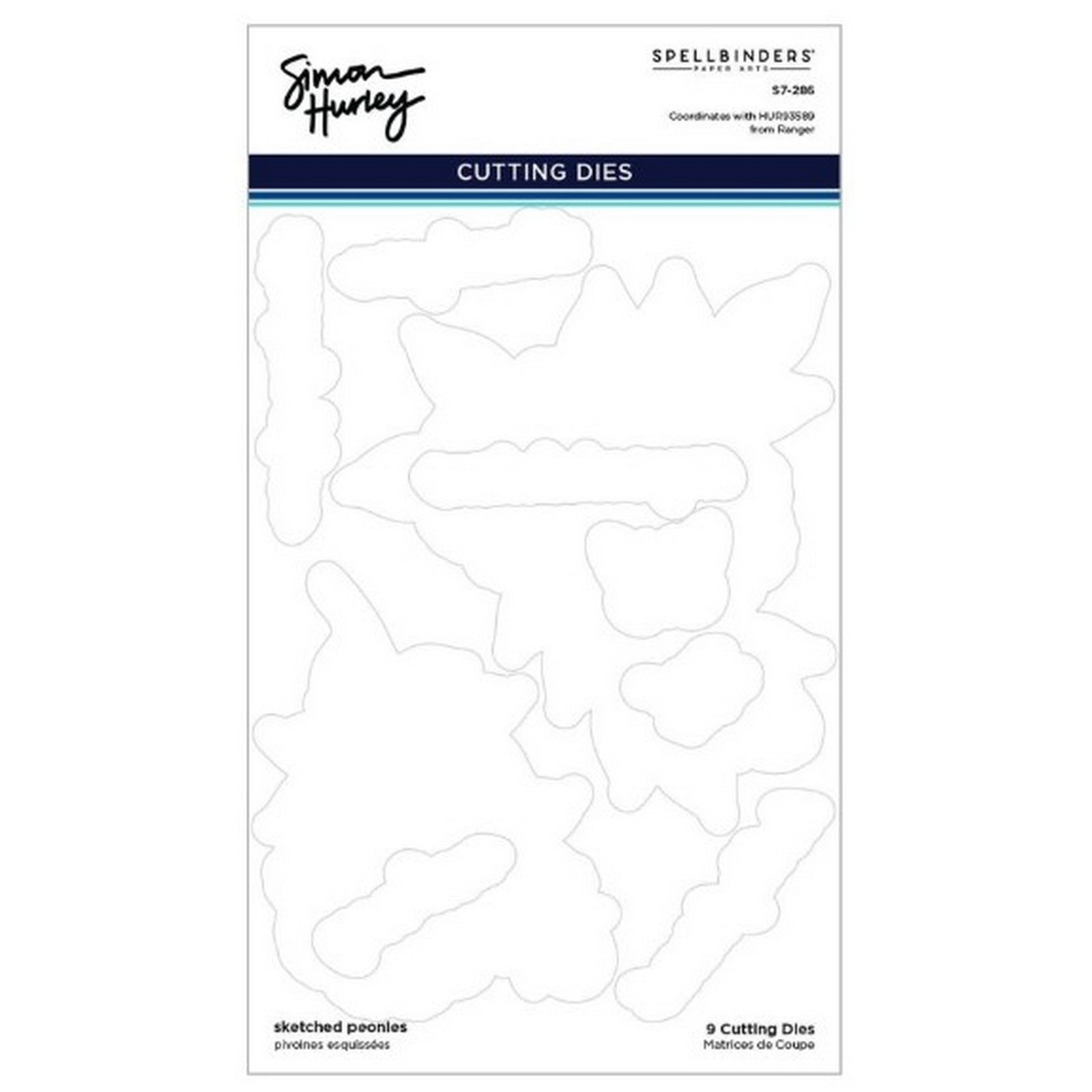 Spellbinders • Snijmallen Sketched Peonies 9st.