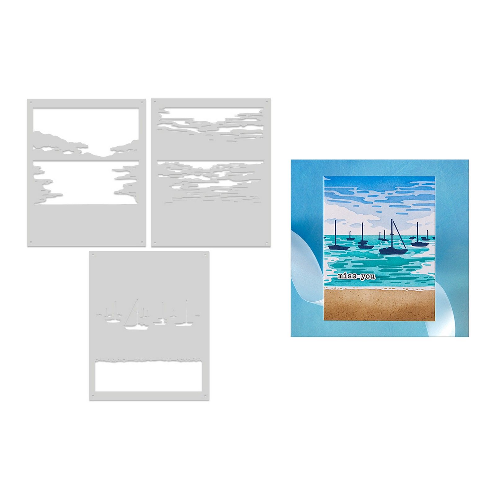 Hero Arts • Color Layering Stencils Harbor 13,3x16,5cm 3uds