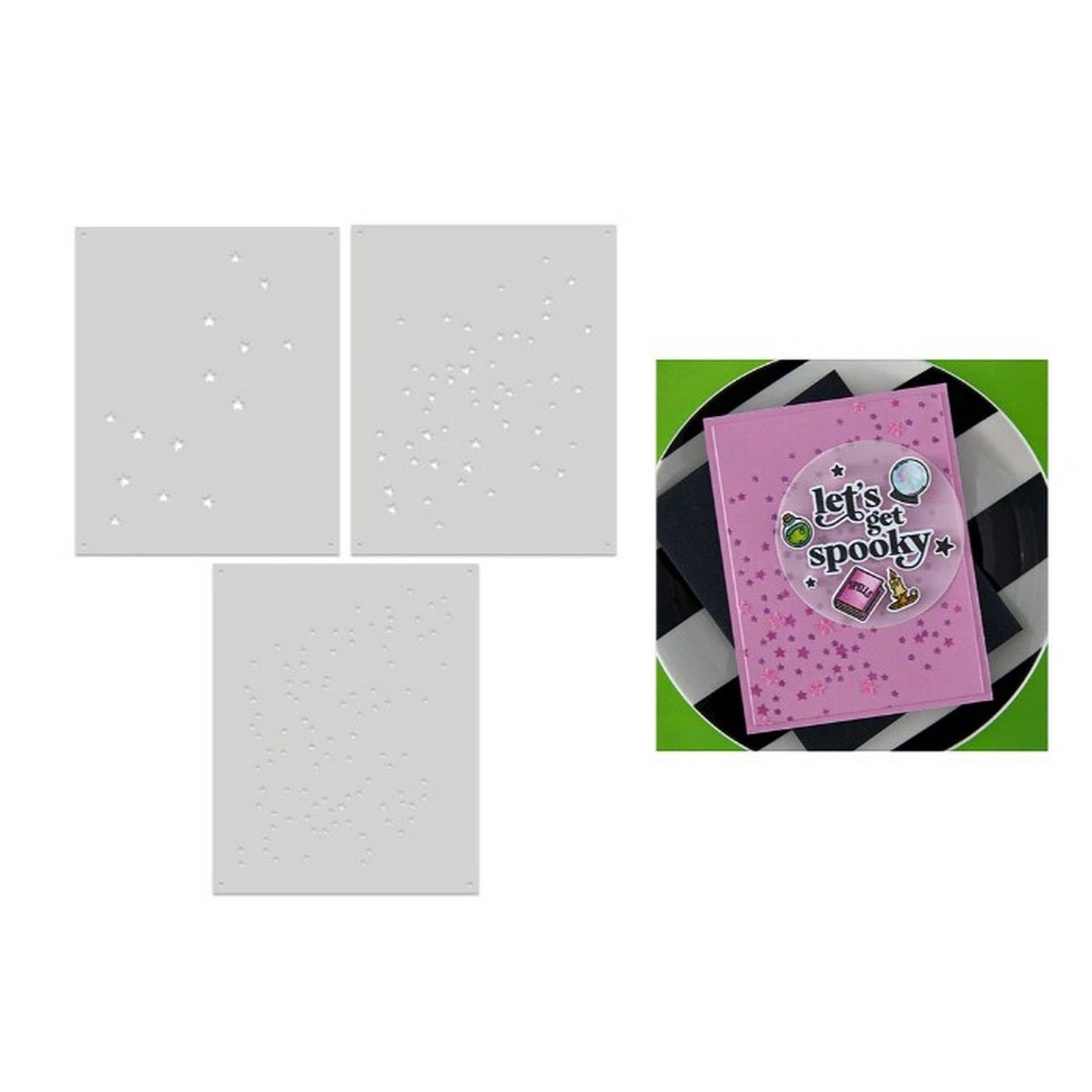 Hero Arts • Set de Plantillas Scattered Stars Hocus Pocus 19,7x14cm 3uds