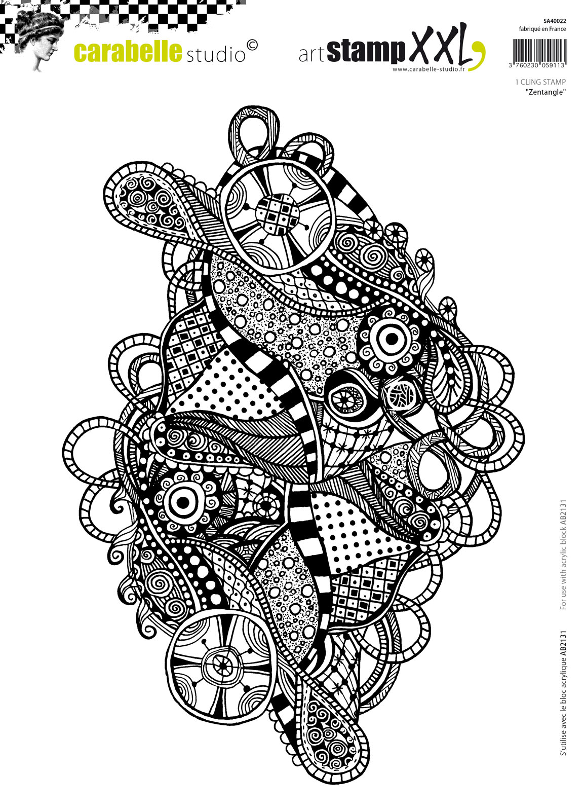 Carabelle Studio • Cling Stamp xxl Zentangle