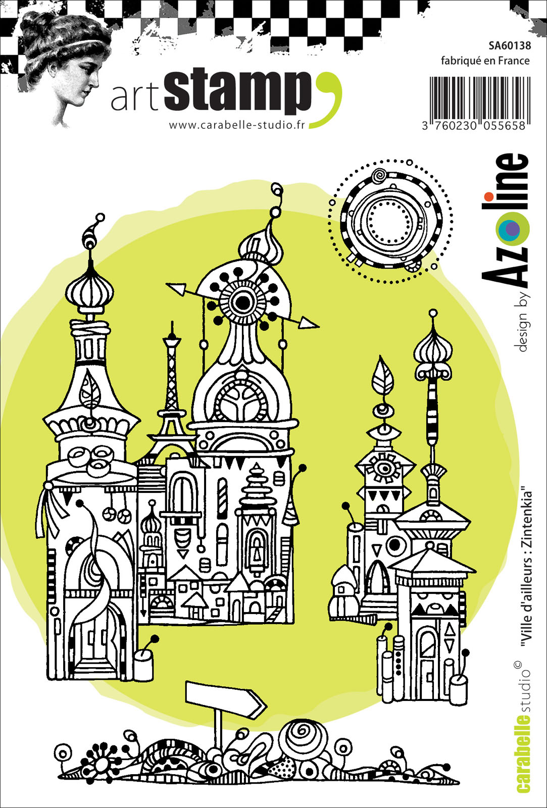 Carabelle Studio • Cling Stamp A6 Ville D'Ailleurs Zintenkia