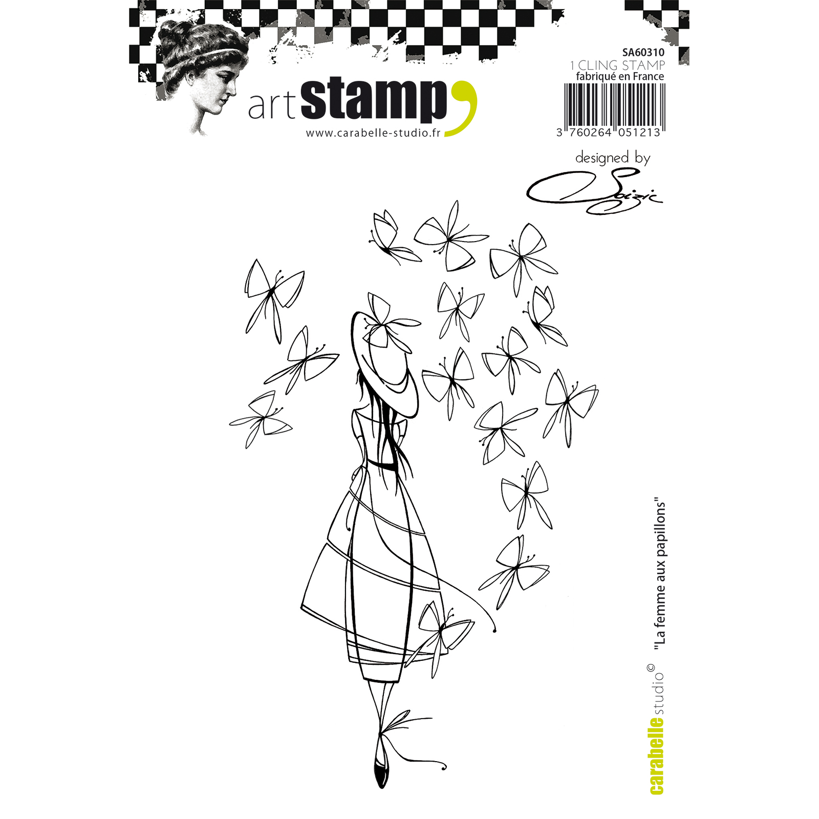 Carabelle Studio • Cling Stamp A6 La Femme Au Papillons