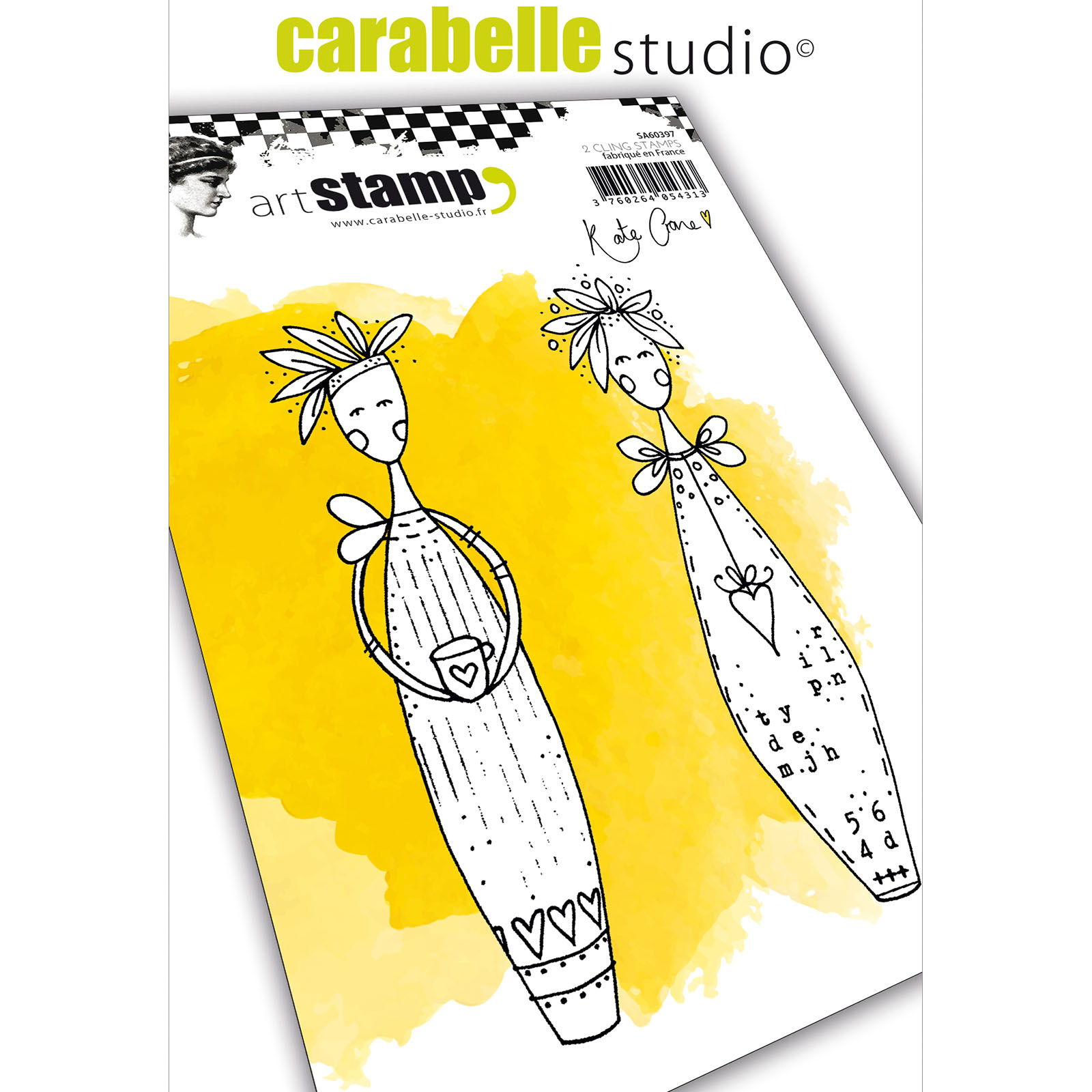 Carabelle Studio • Cling Stamp Art Stempel Set Lolly dolly by Kate Crane