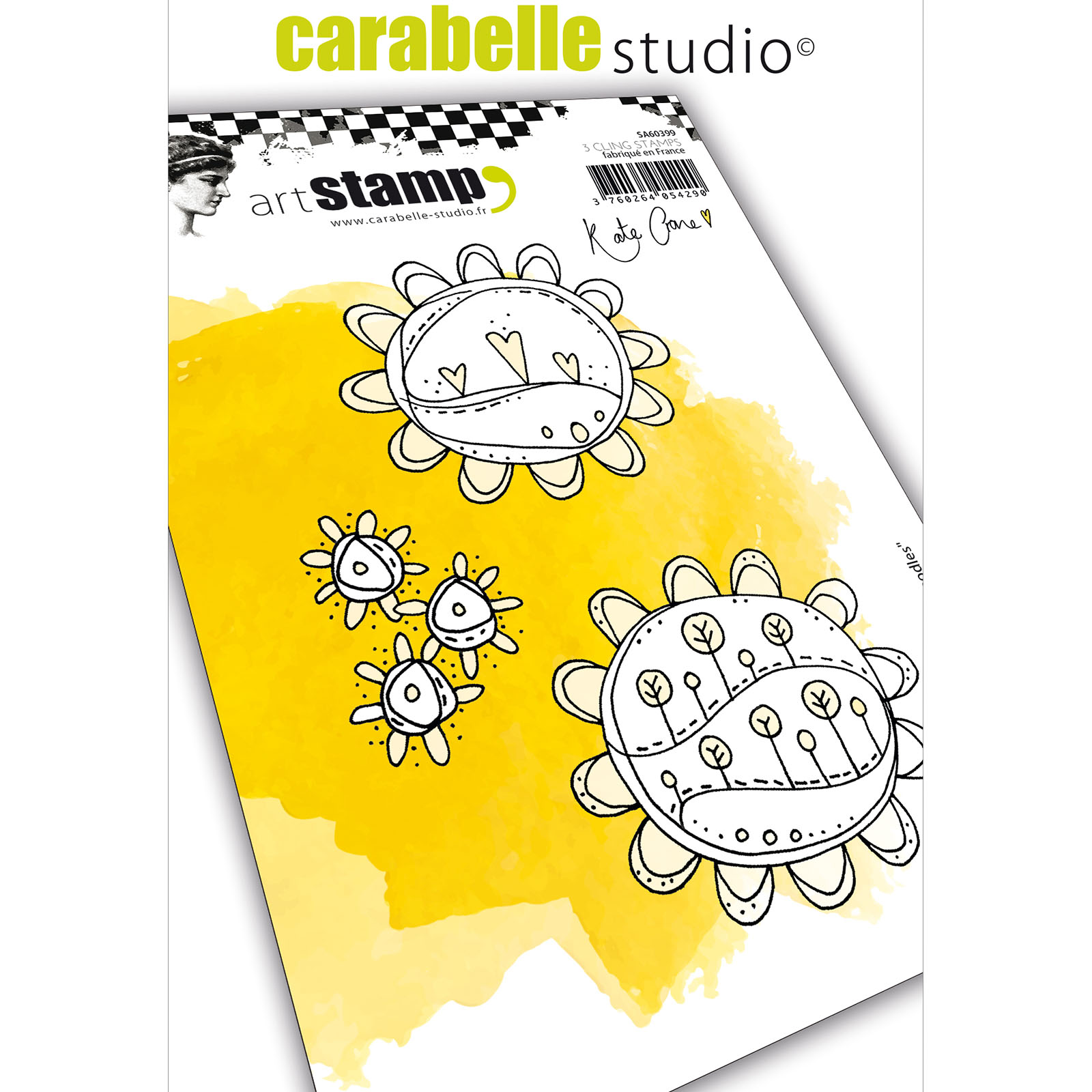 Carabelle Studio • Cling Stamp Art Stempel Set Sonnenblumen Kritzeleien by Kate Crane