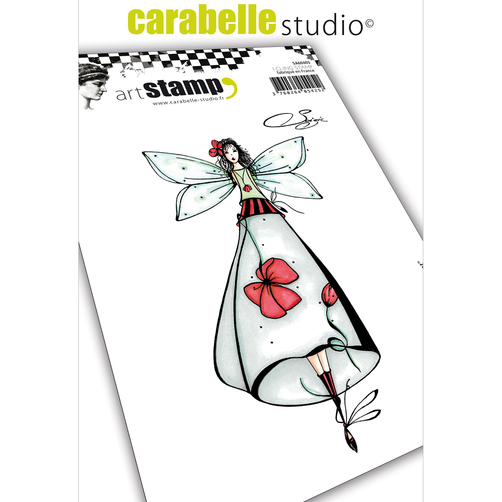 Carabelle Studio • Cling Stamp A6 Fee Coquelicot By Soizic