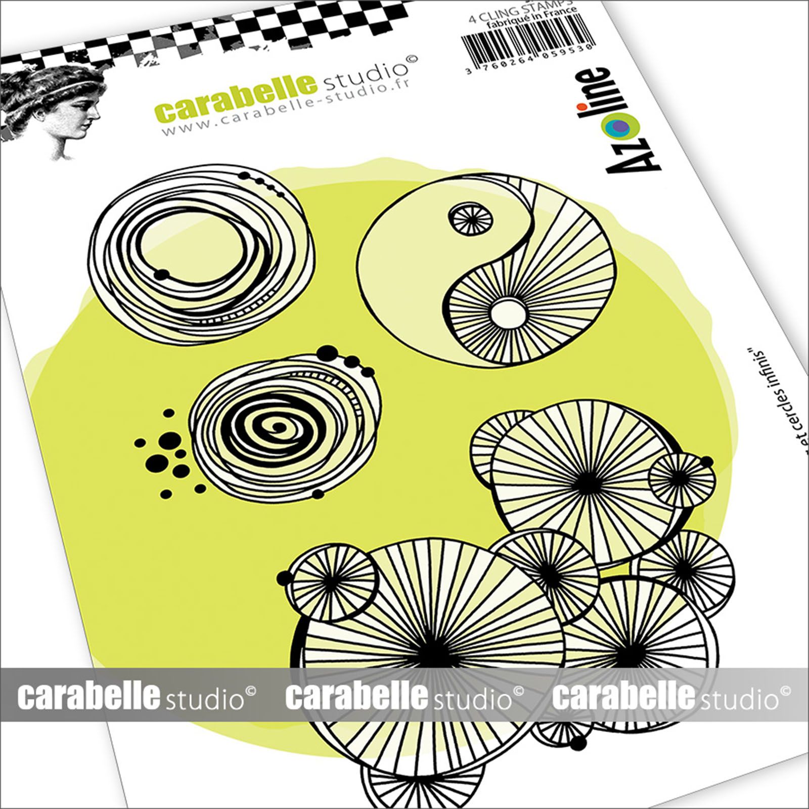 Carabelle Studio • Sellos de goma A6 Yin Yang and infinite circles