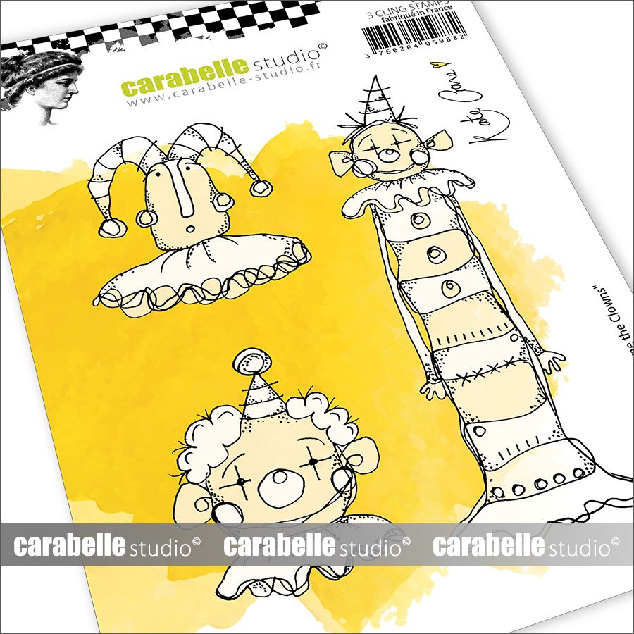 Carabelle Studio • Cling Stamp A6  Here Come The Clowns By Kate Crane