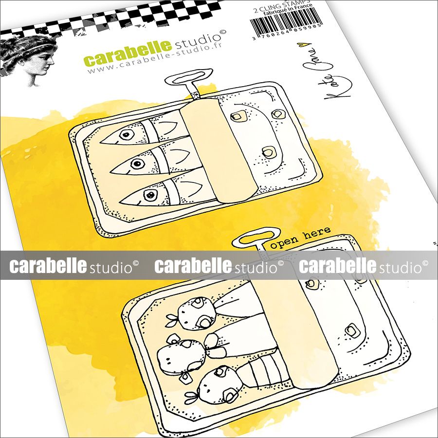 Carabelle Studio • Cling Stamp A6 Sardines By Kate Crane