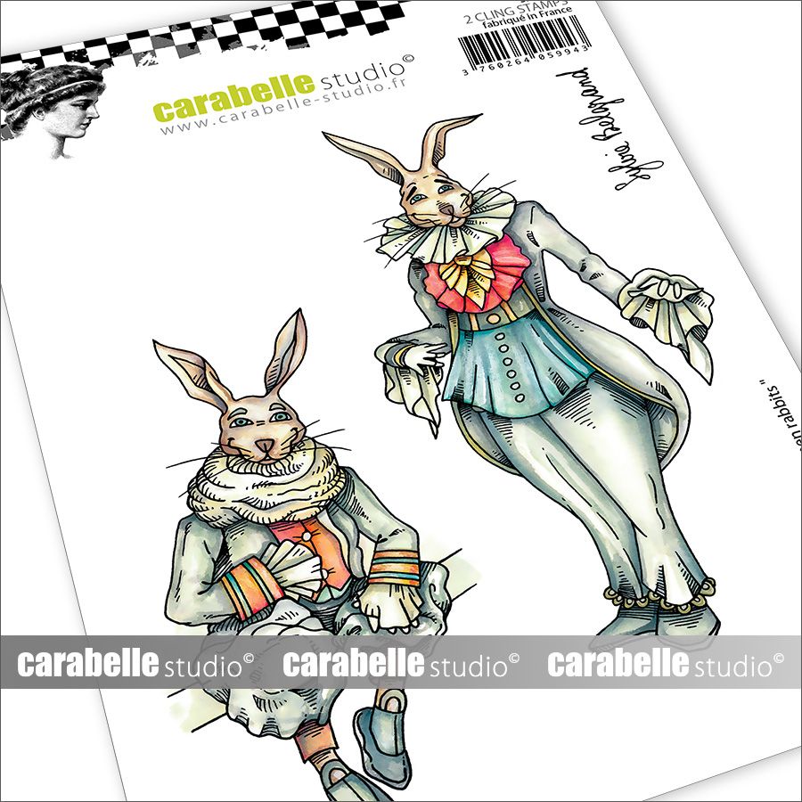 Carabelle Studio • Cling Stamp A6 Gentlemen Rabbits By Sylvie Belgrand