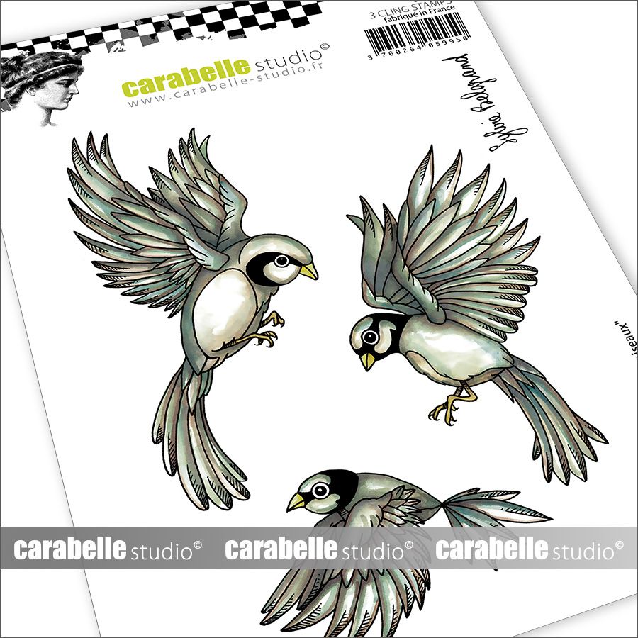 Carabelle Studio • Cling Stamp A6 1…2…3 Birds By Sylvie Belgrand