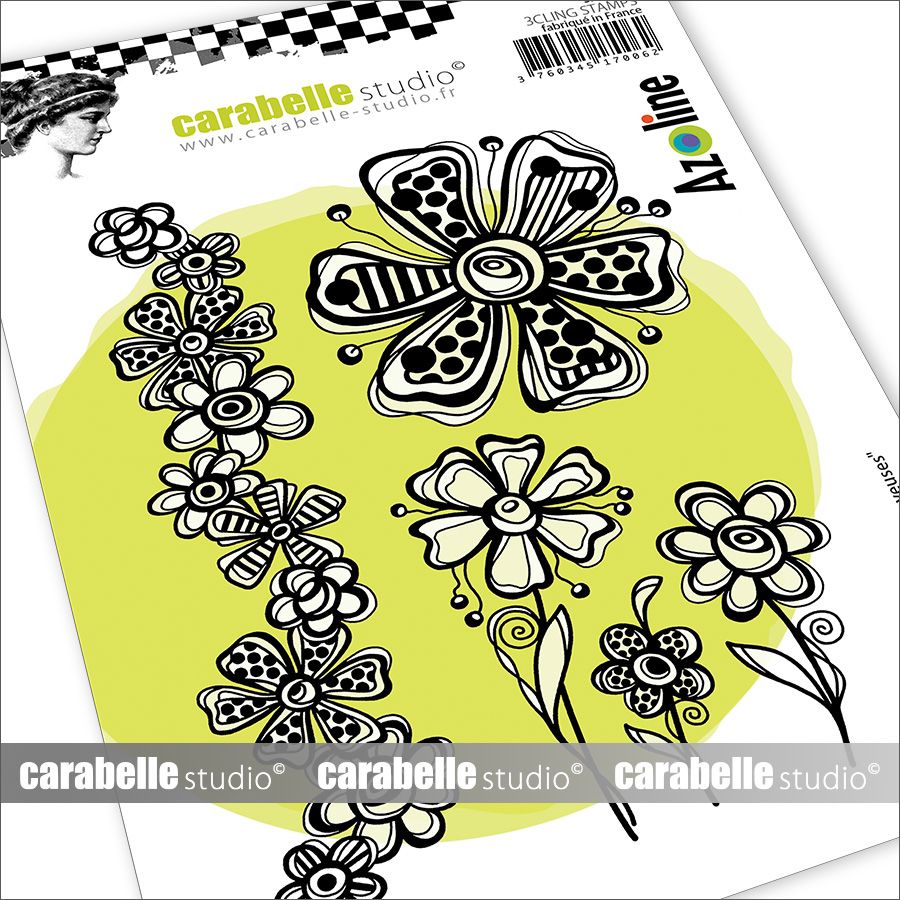 Carabelle Studio • Cling Stamp A6 Joyous Flowers By Azoline