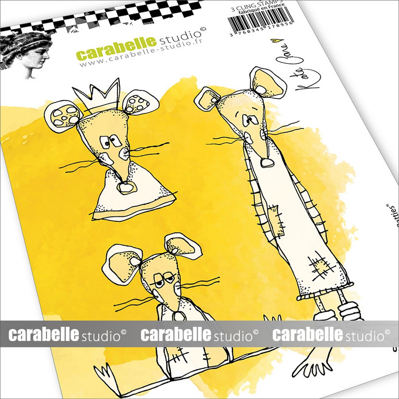 Carabelle Studio • Cling Stempel Happy Ratties by Kate Crane