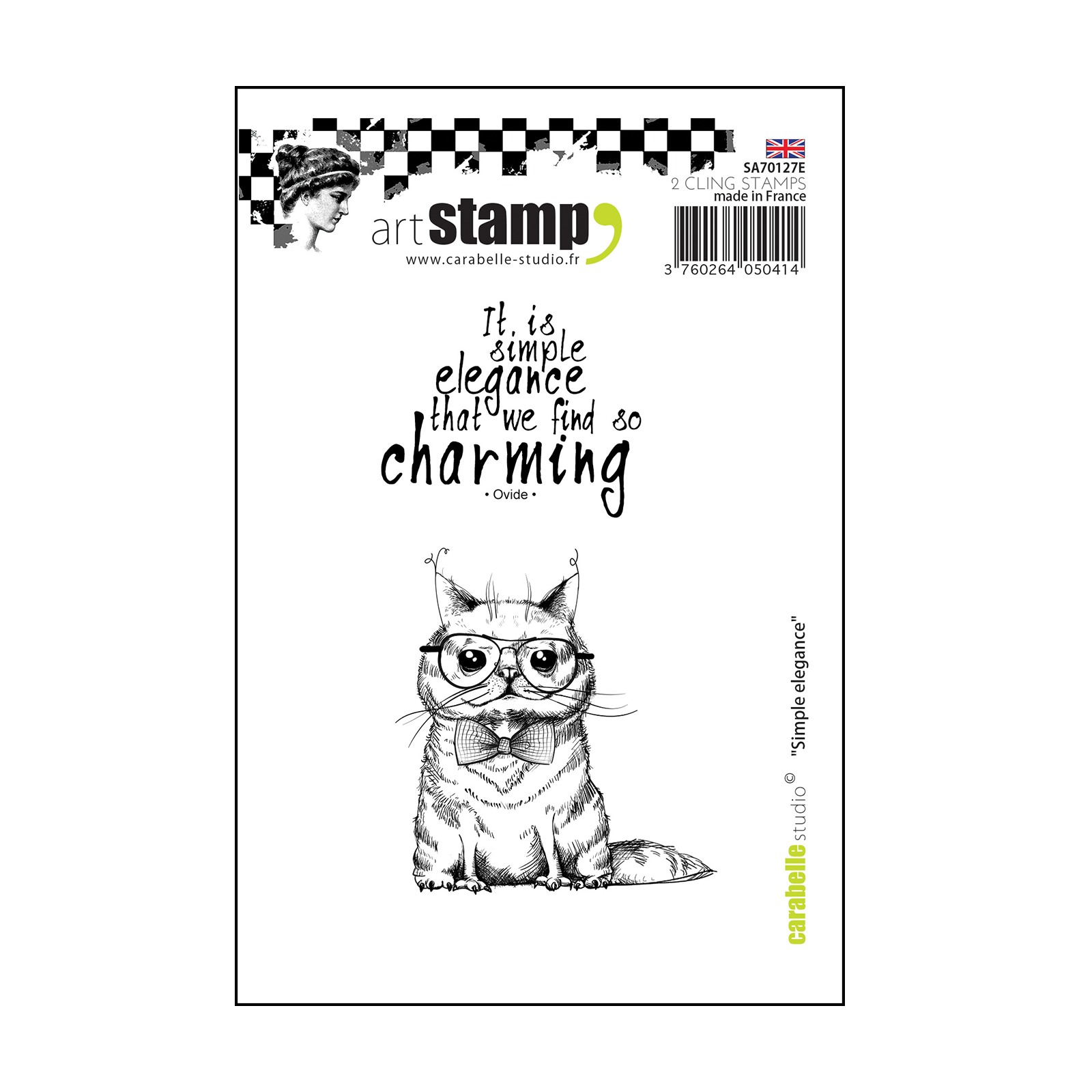 Carabelle Studio • Cling Stamp Art Stempel Set Simple elegance