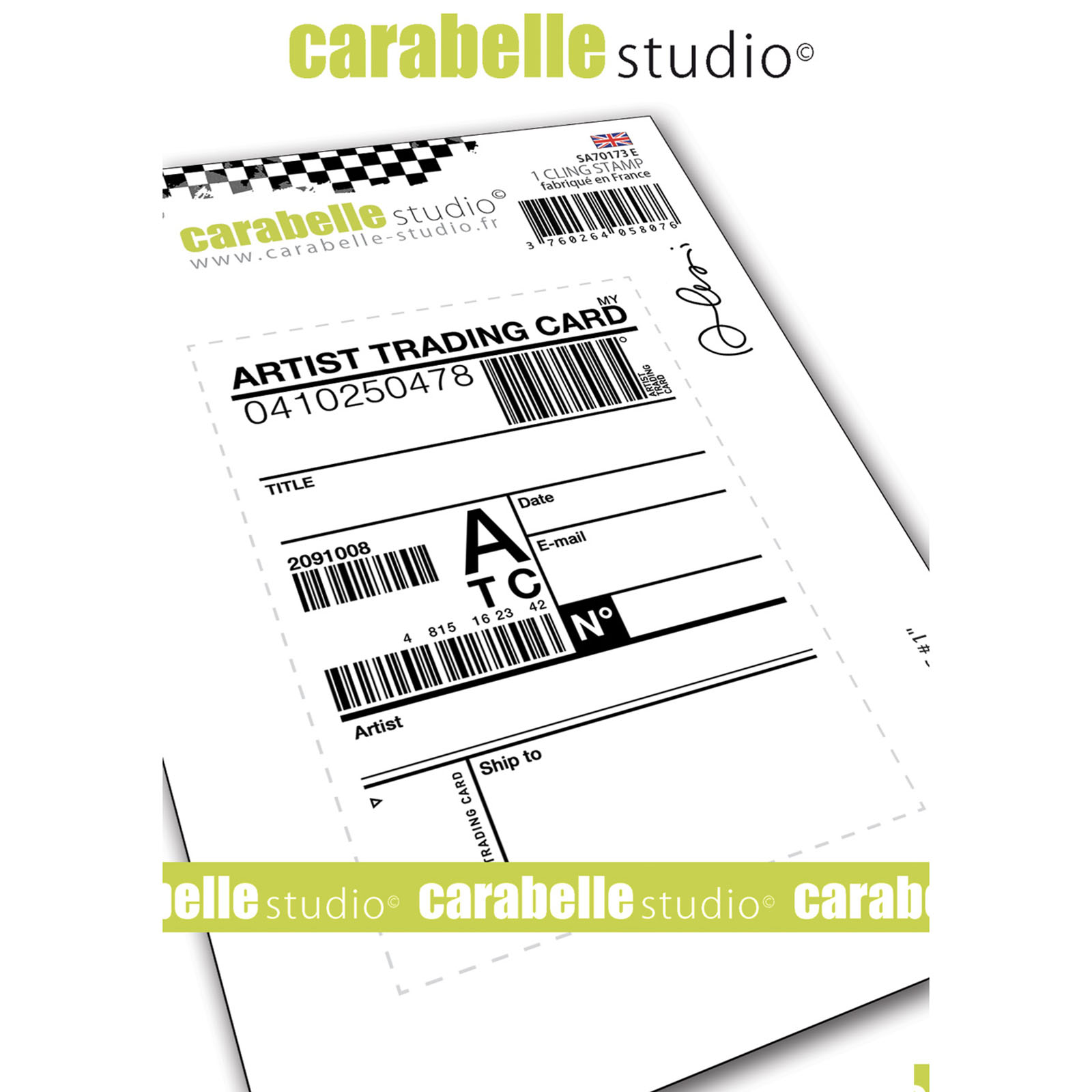Carabelle Studio • Cling stamp A7 ATC #1 by Alexi
