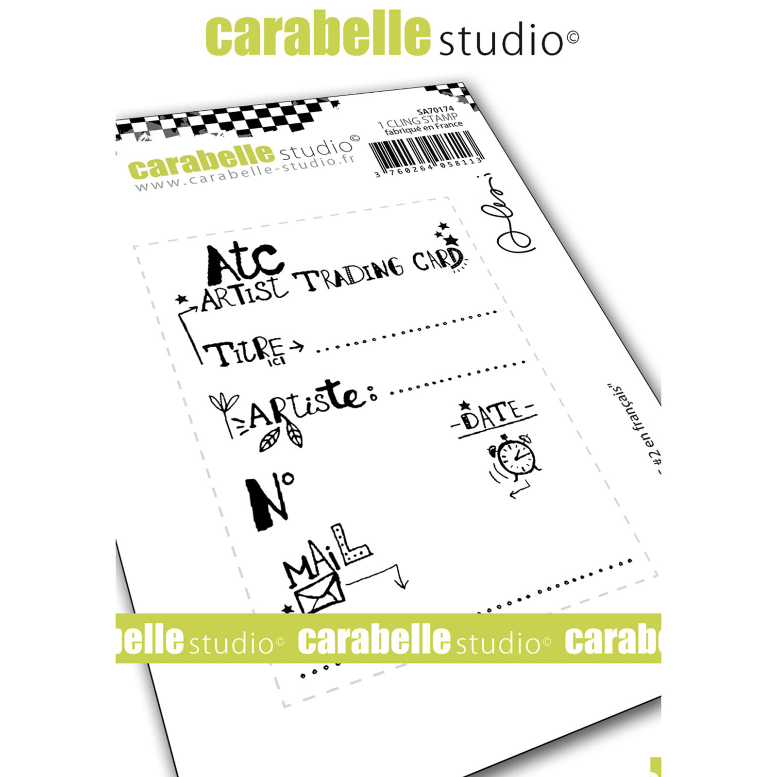 Carabelle Studio • Cling stamp A7 ATC #2 en français by Alexi