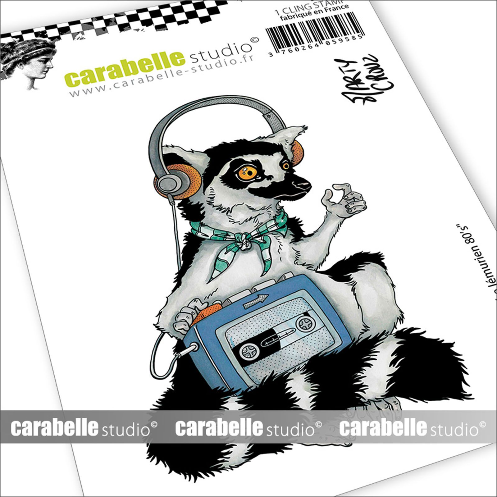 Carabelle Studio • Gummistempel A7 The 80's lemur