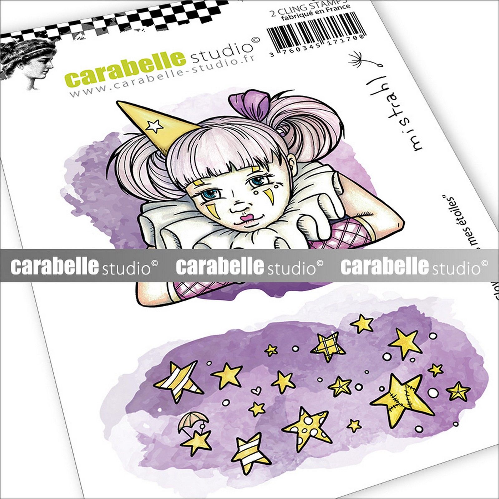 Carabelle Studio • Cling Stamp A7 Clown Dans Les Étoiles