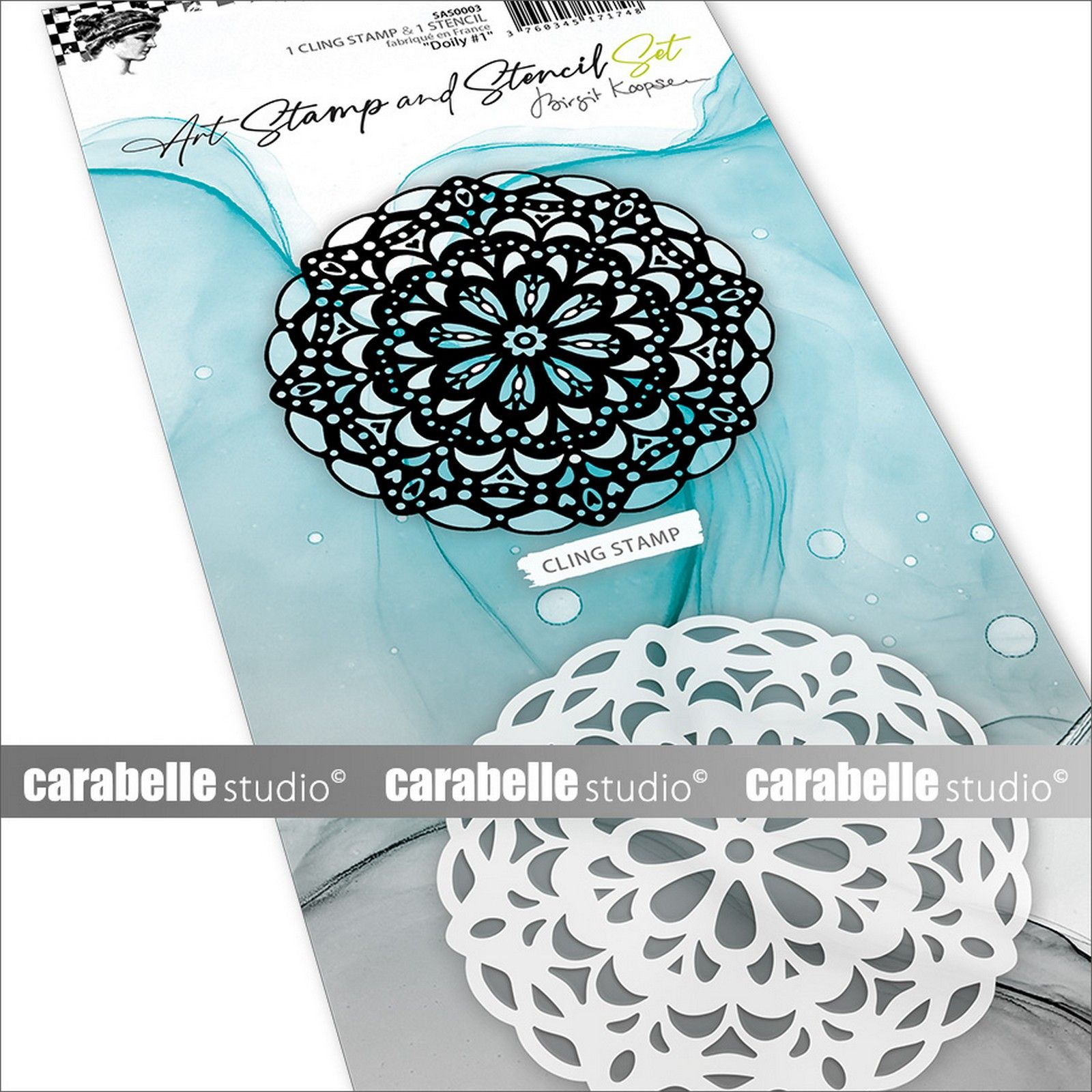 Carabelle Studio • Art Stamp & Stencil Set Doily #1 