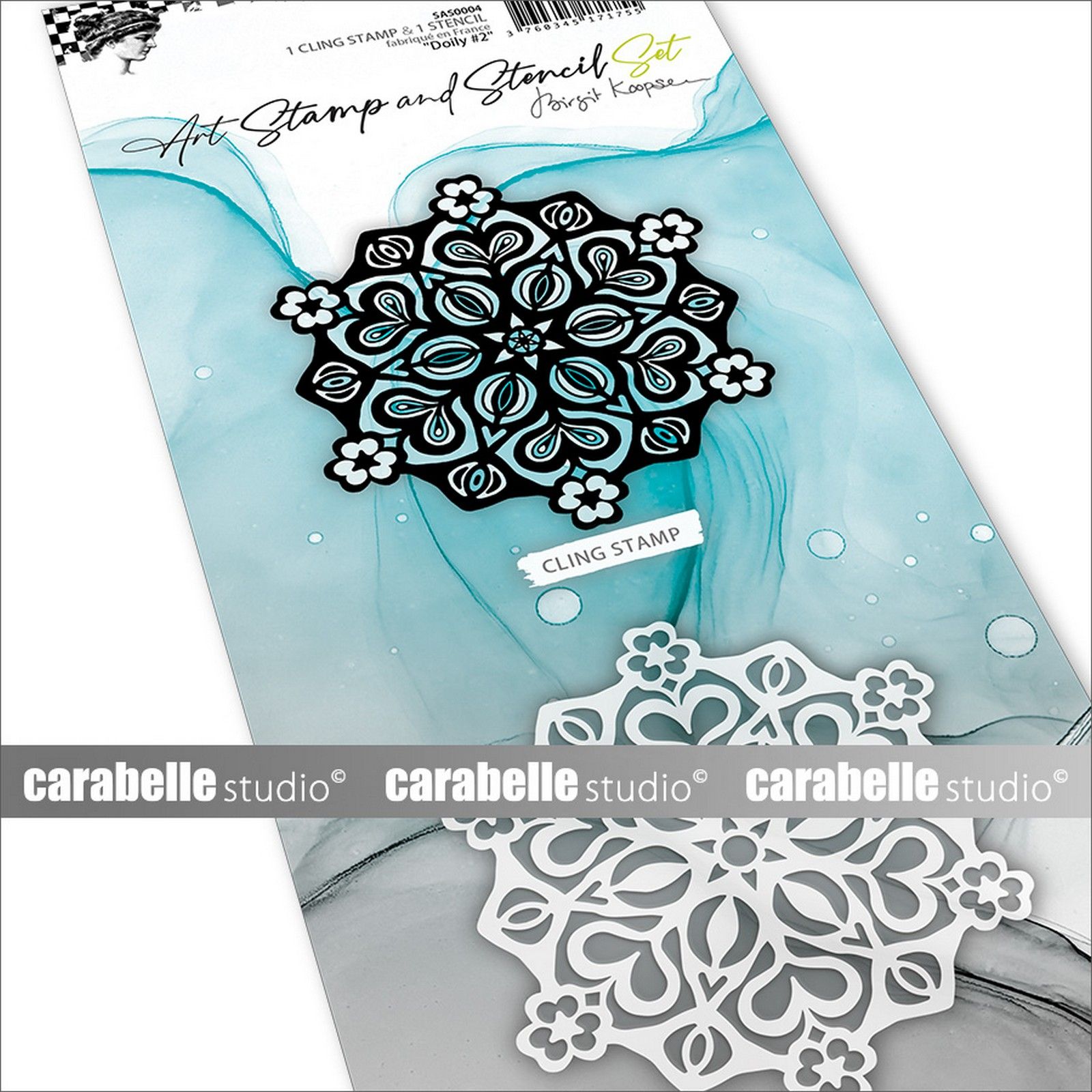 Carabelle Studio • Art Stamp & Stencil Set Doily #2 