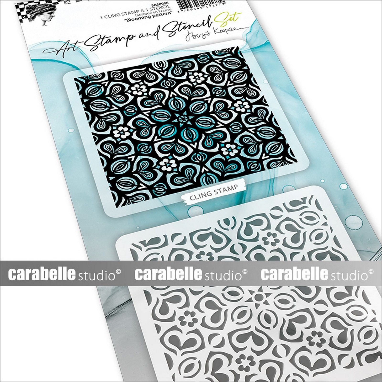 Carabelle Studio • Art Stamp & Stencil Set Blooming Pattern 