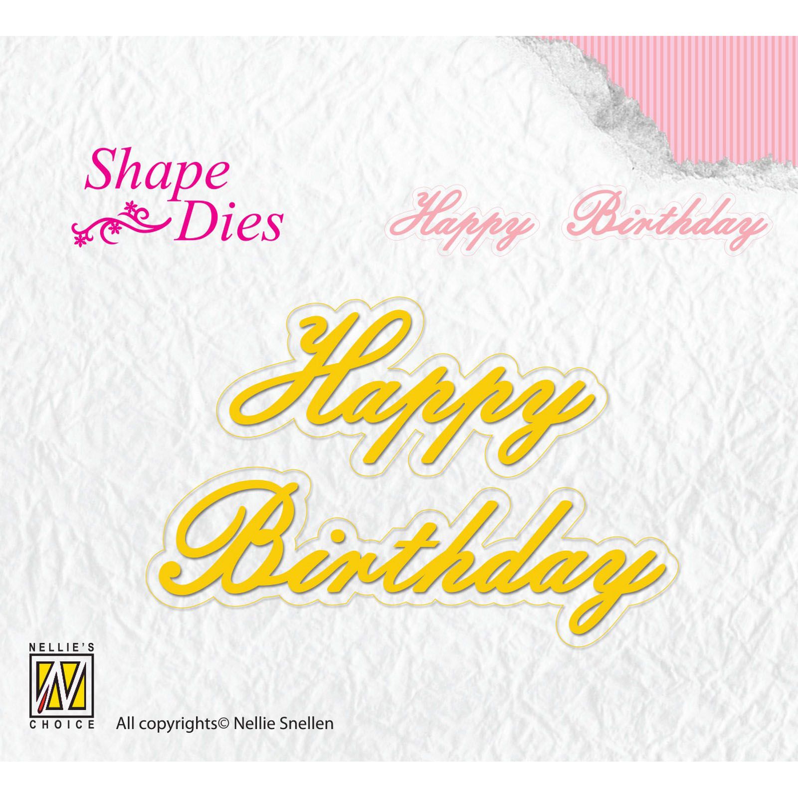 Nellie's Choice • Shape Die Tekst Happy Birthday 2st.