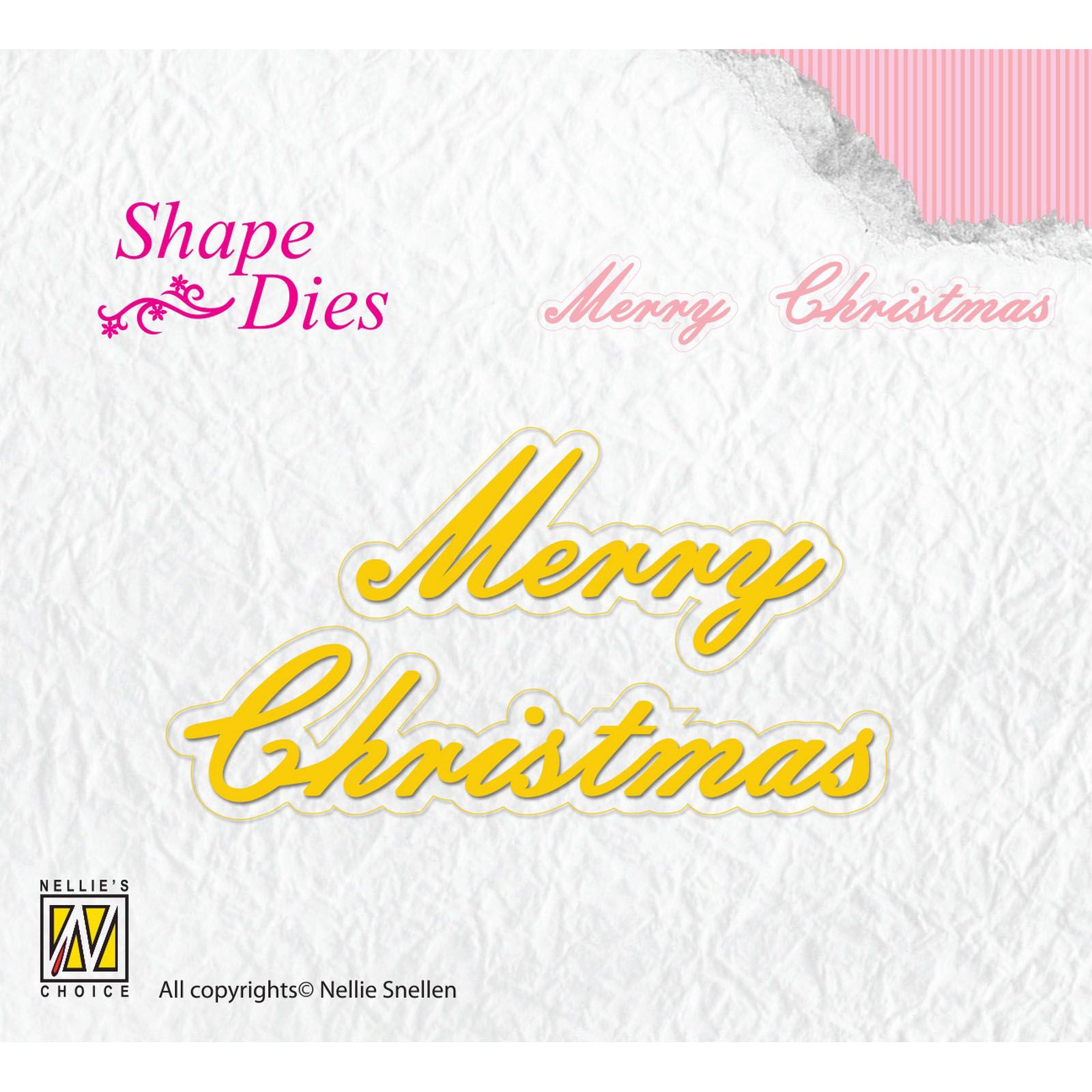 Nellie's Choice • Shape Dies Engelse Tekst Merry Christmas