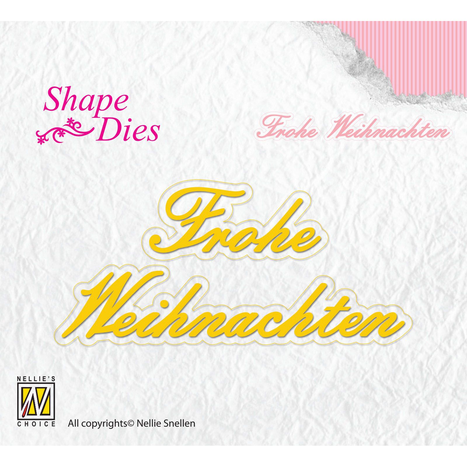 Nellie's Choice • Shape Dies German Text Frohe Weihnachten